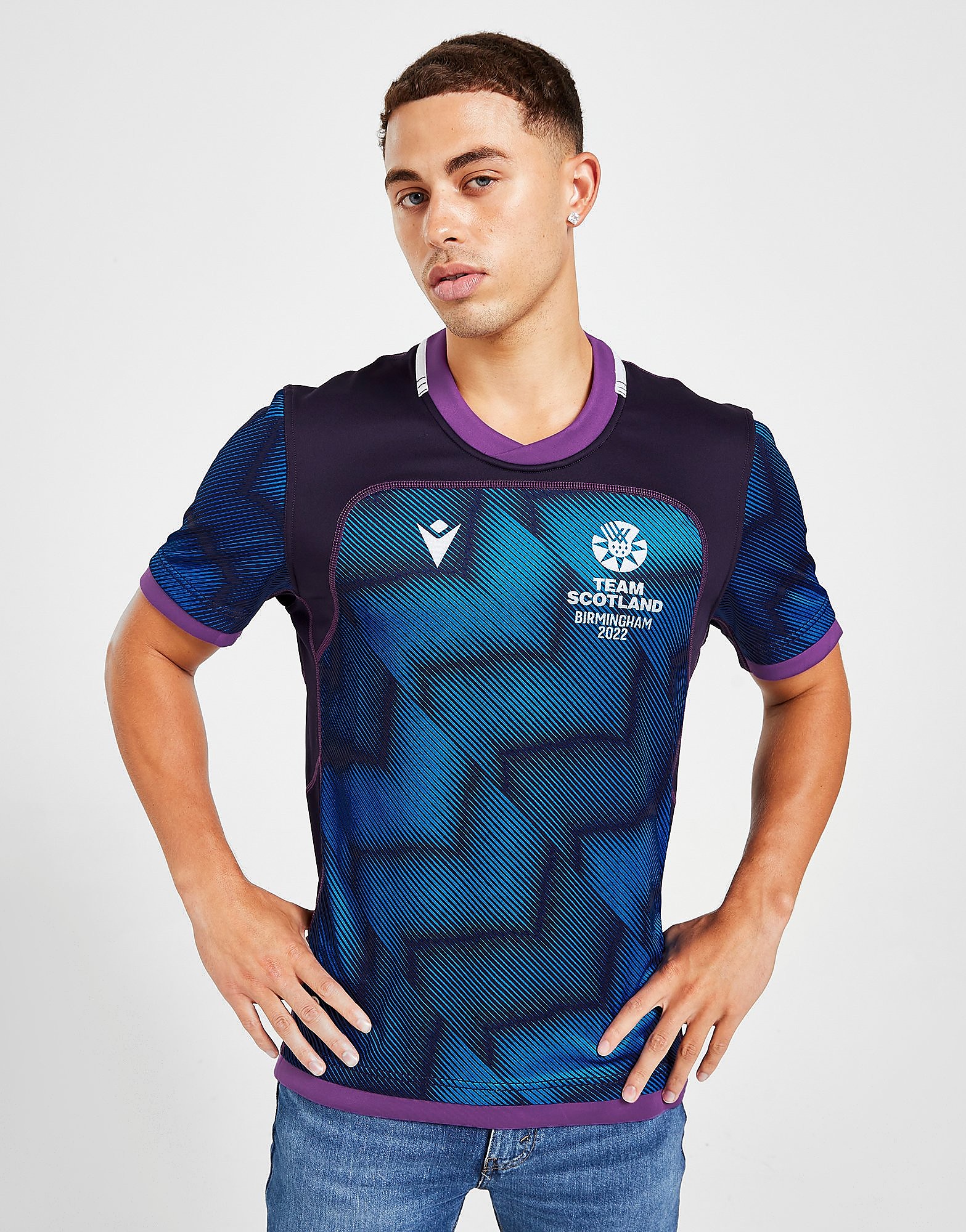 

Macron Scotland Rugby 2022 Commonwealth Games Home Shirt - Blue - Mens, Blue