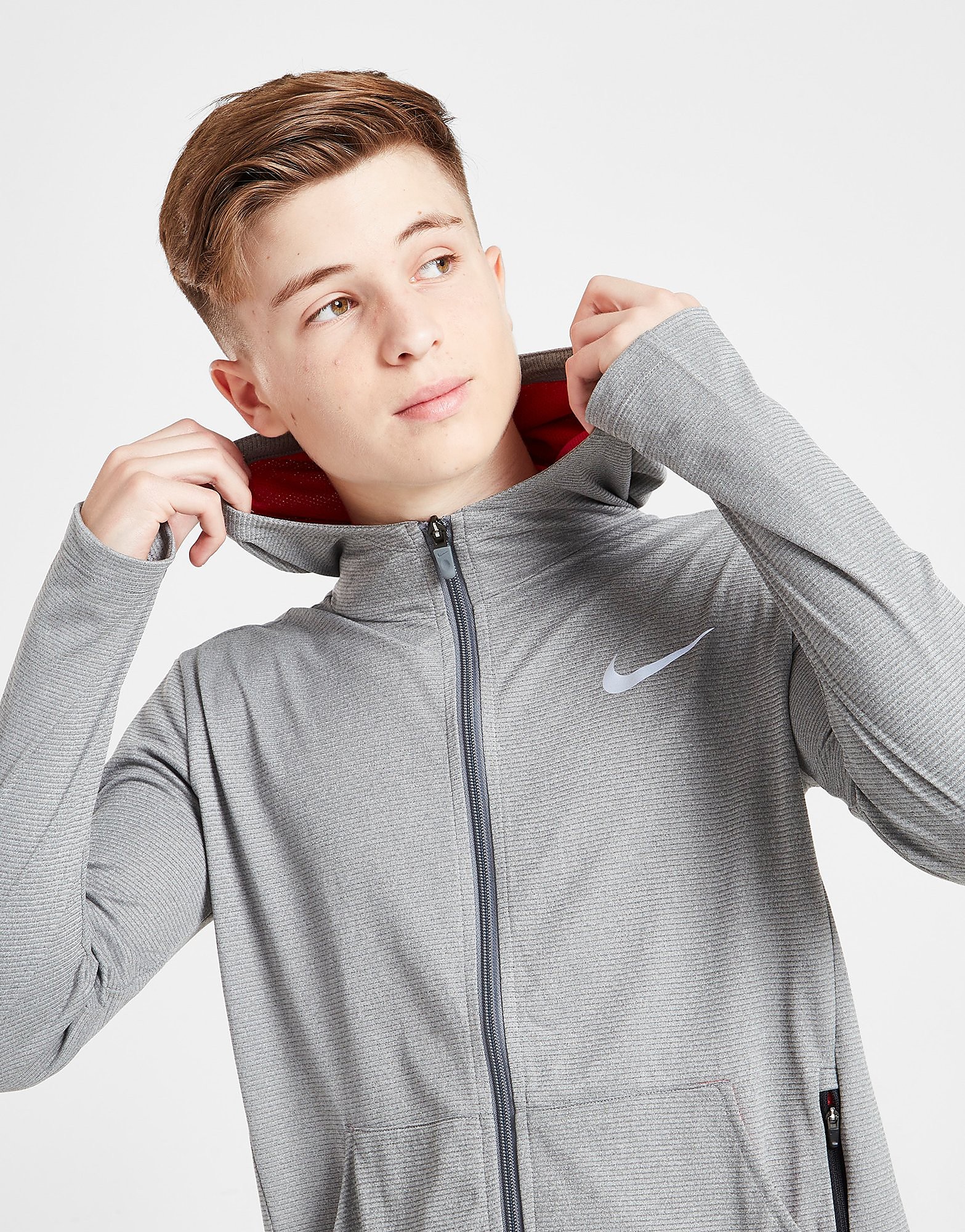 

Nike Full Zip Poly Hoodie Junior - Grey - Kids, Grey