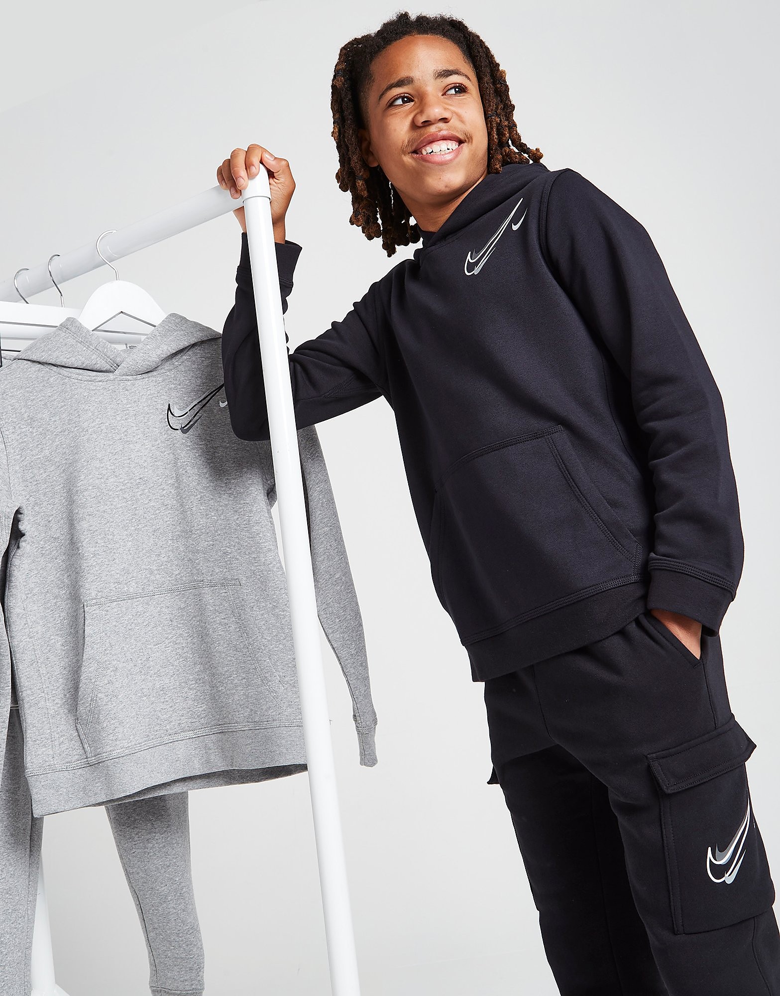 Nike Overhead Swoosh Hoodie Junior - Only at JD - Black - Kids, Black