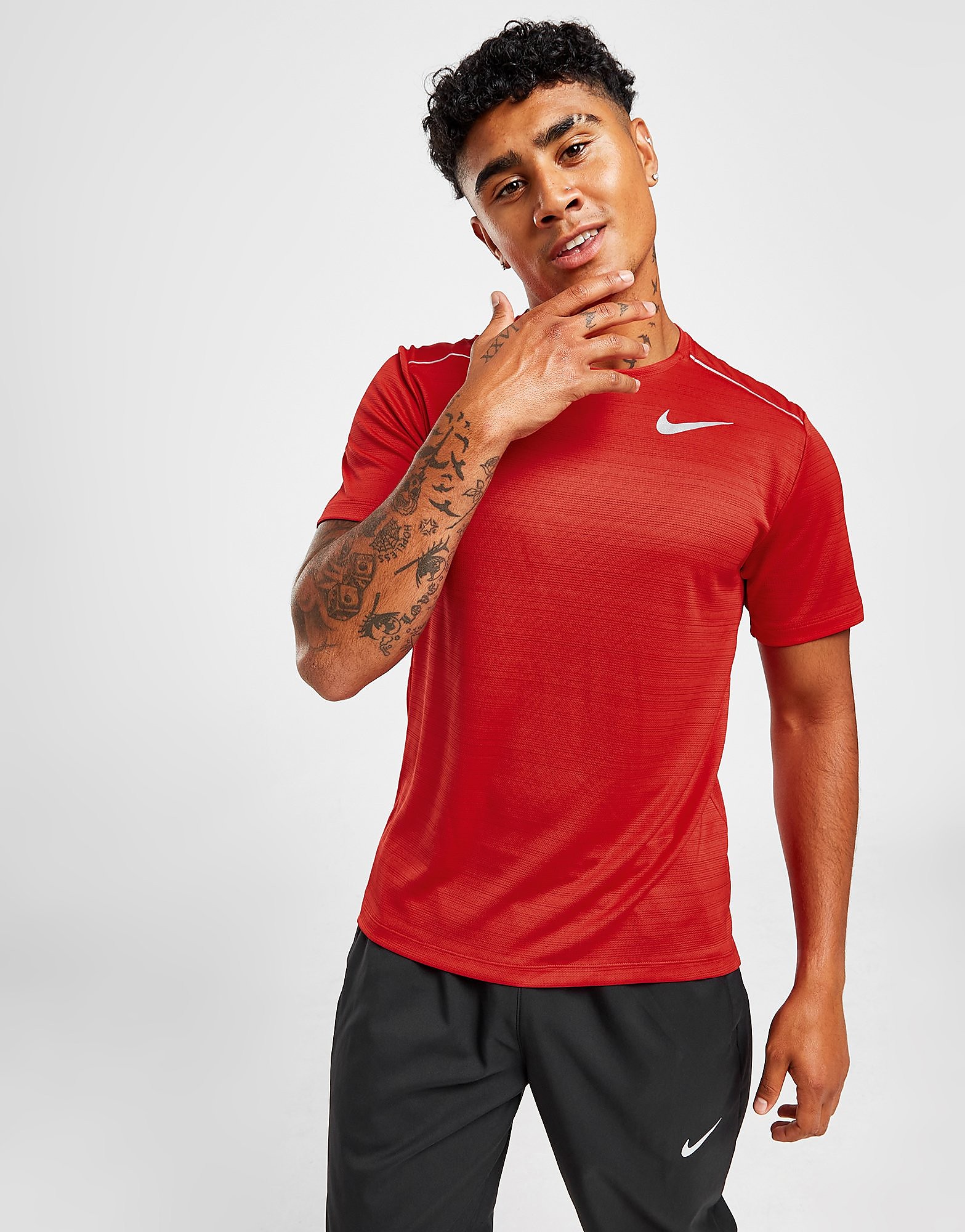 

Nike Miler Short Sleeve T-Shirt - Only at JD - Red - Mens, Red