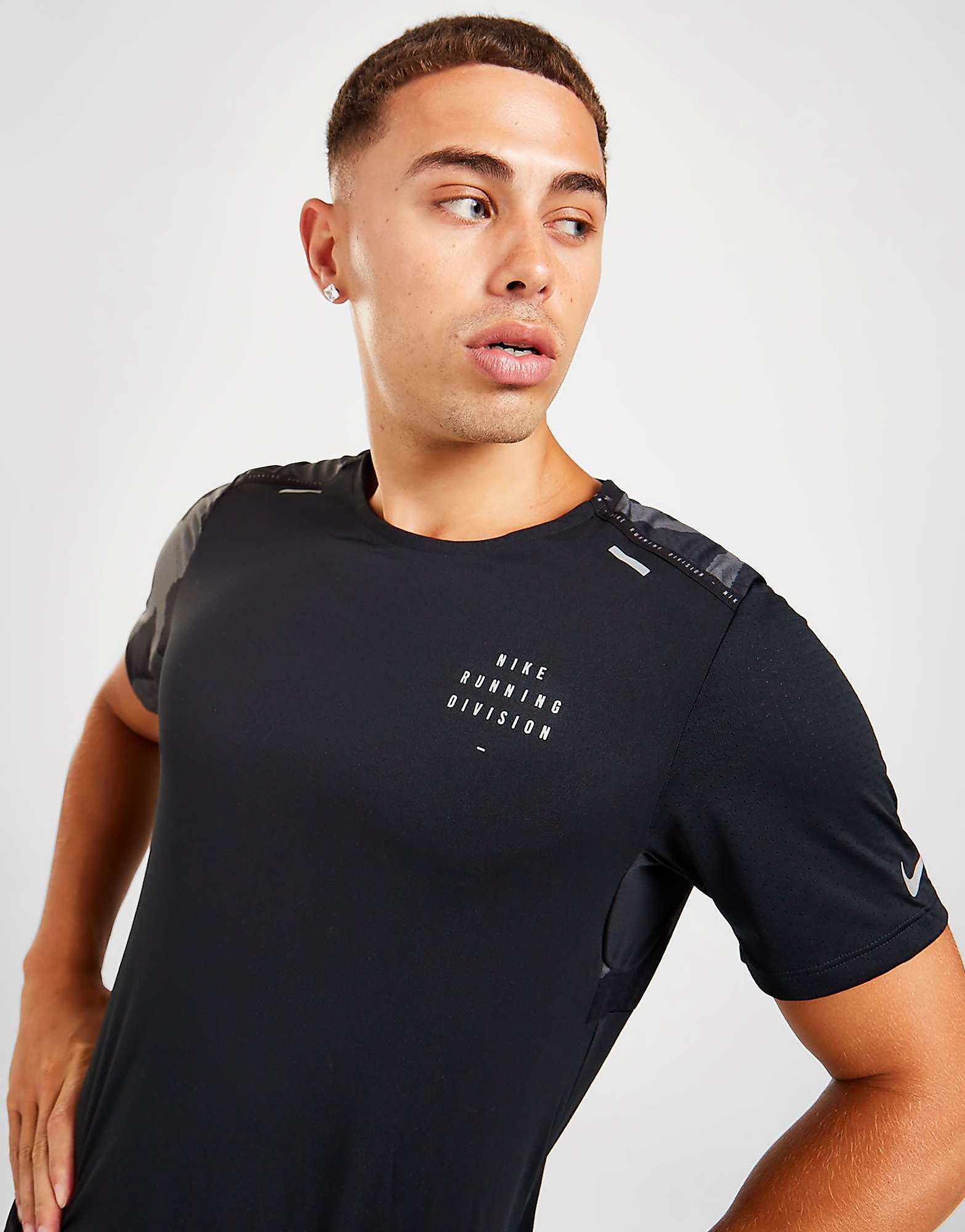 

Nike Run Division Camo T-Shirt - Black - Mens, Black