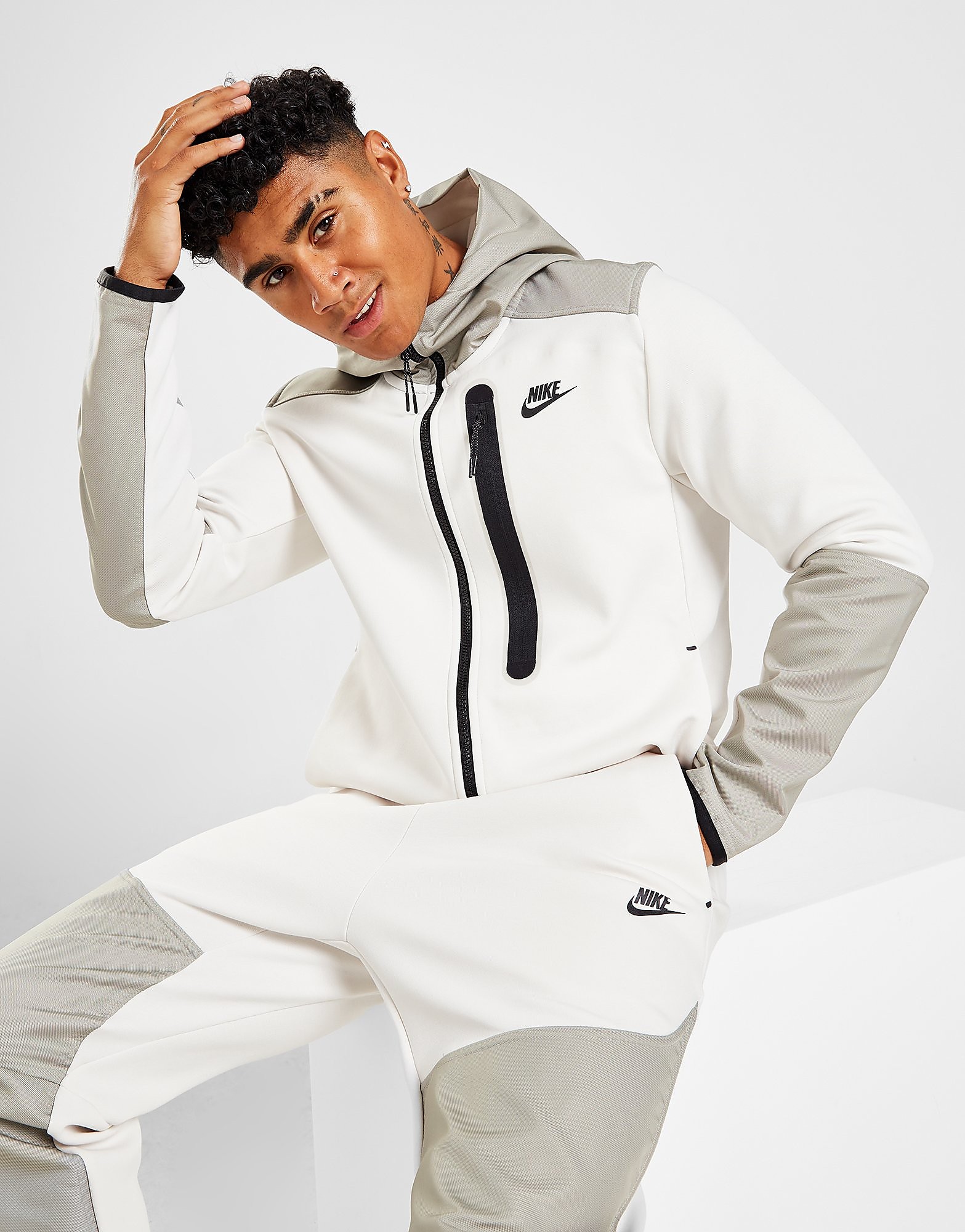 

Nike Tech Overlay Full Zip Hoodie - Phantom/Cobblestone/Black - Mens, Phantom/Cobblestone/Black