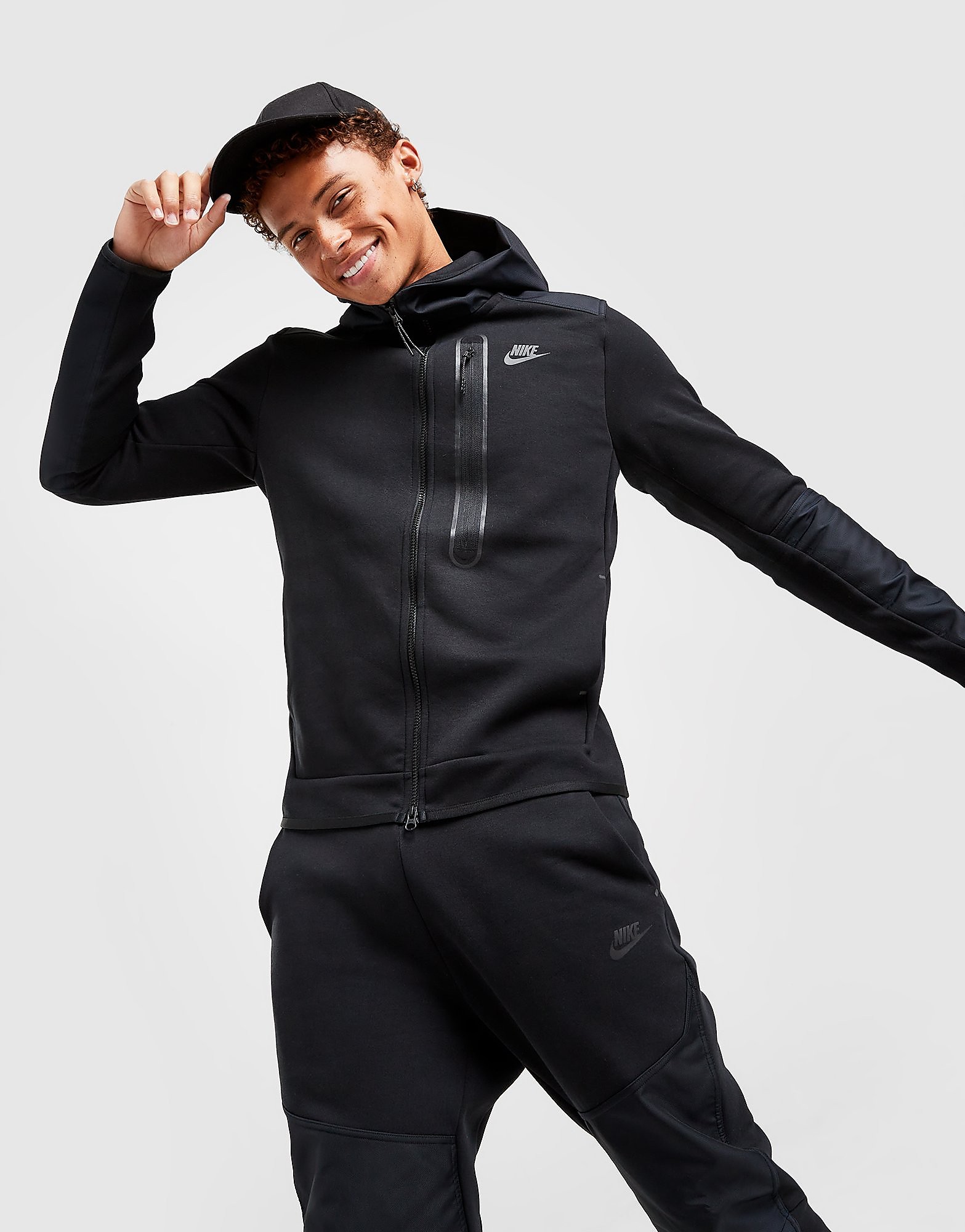 

Nike Tech Overlay Full Zip Hoodie - Black/Black/Black - Mens, Black/Black/Black