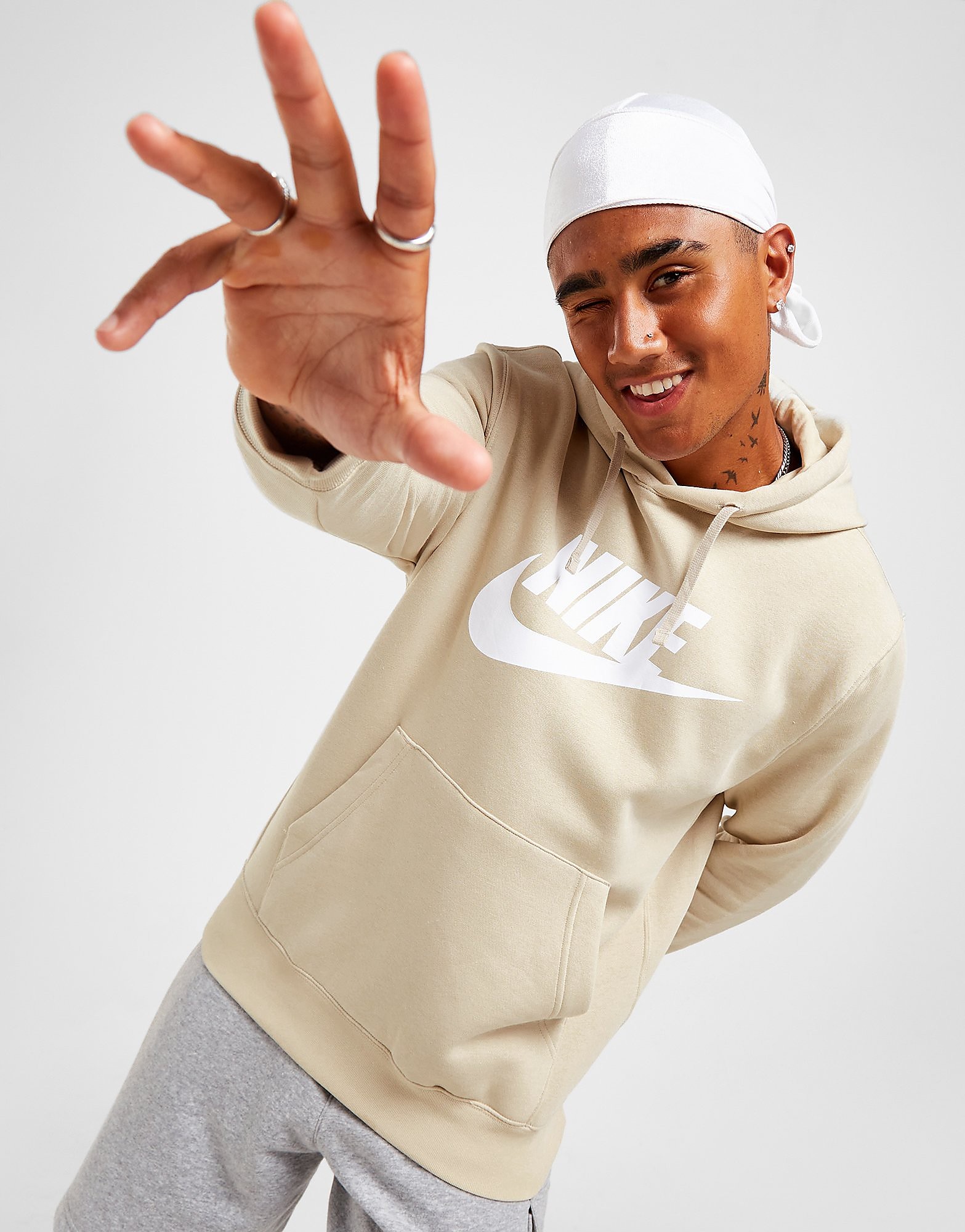 

Nike Foundation Large Logo Hoodie - Brown - Mens, Brown