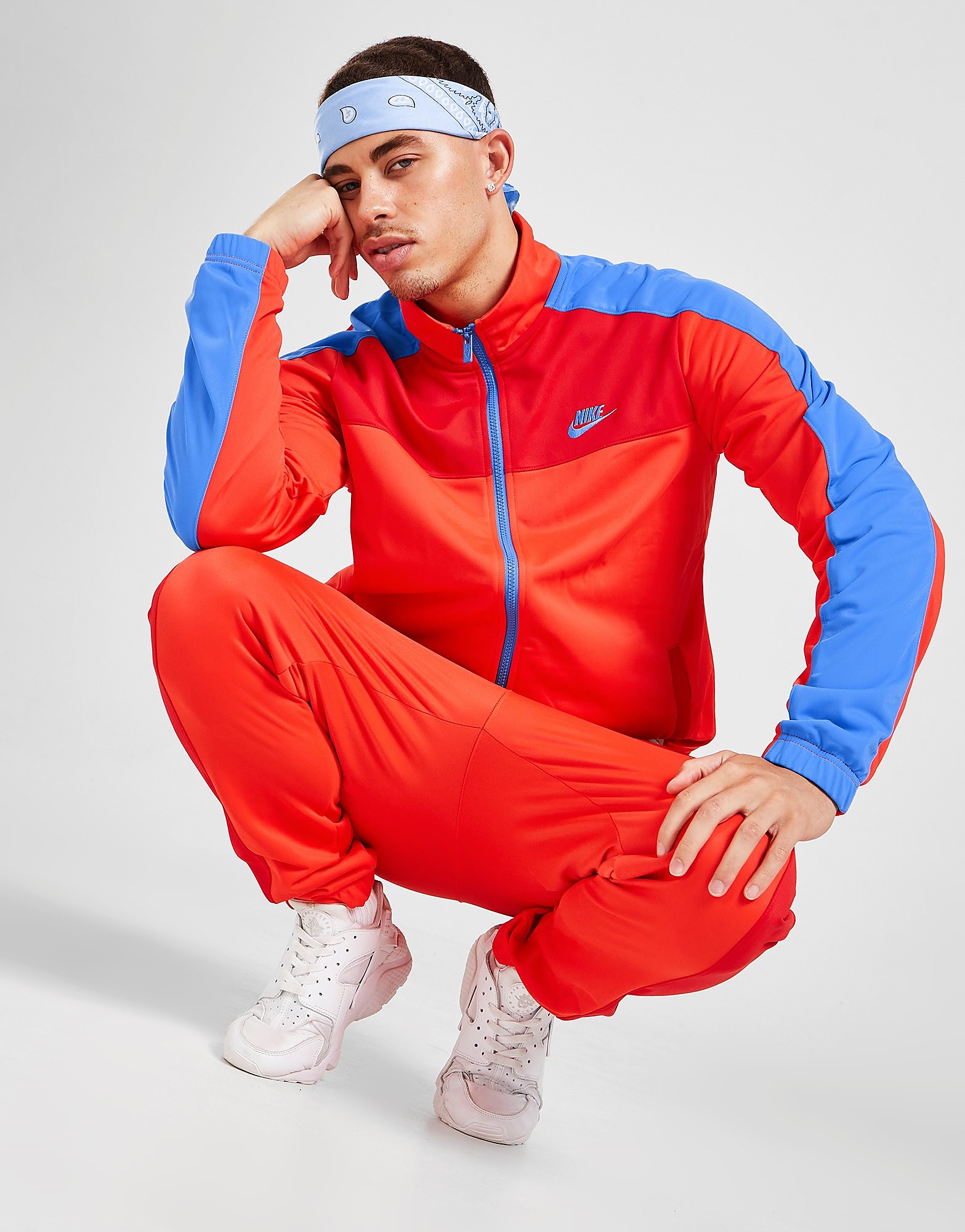 

Nike Polyknit Colour Block Tracksuit - Red - Mens, Red