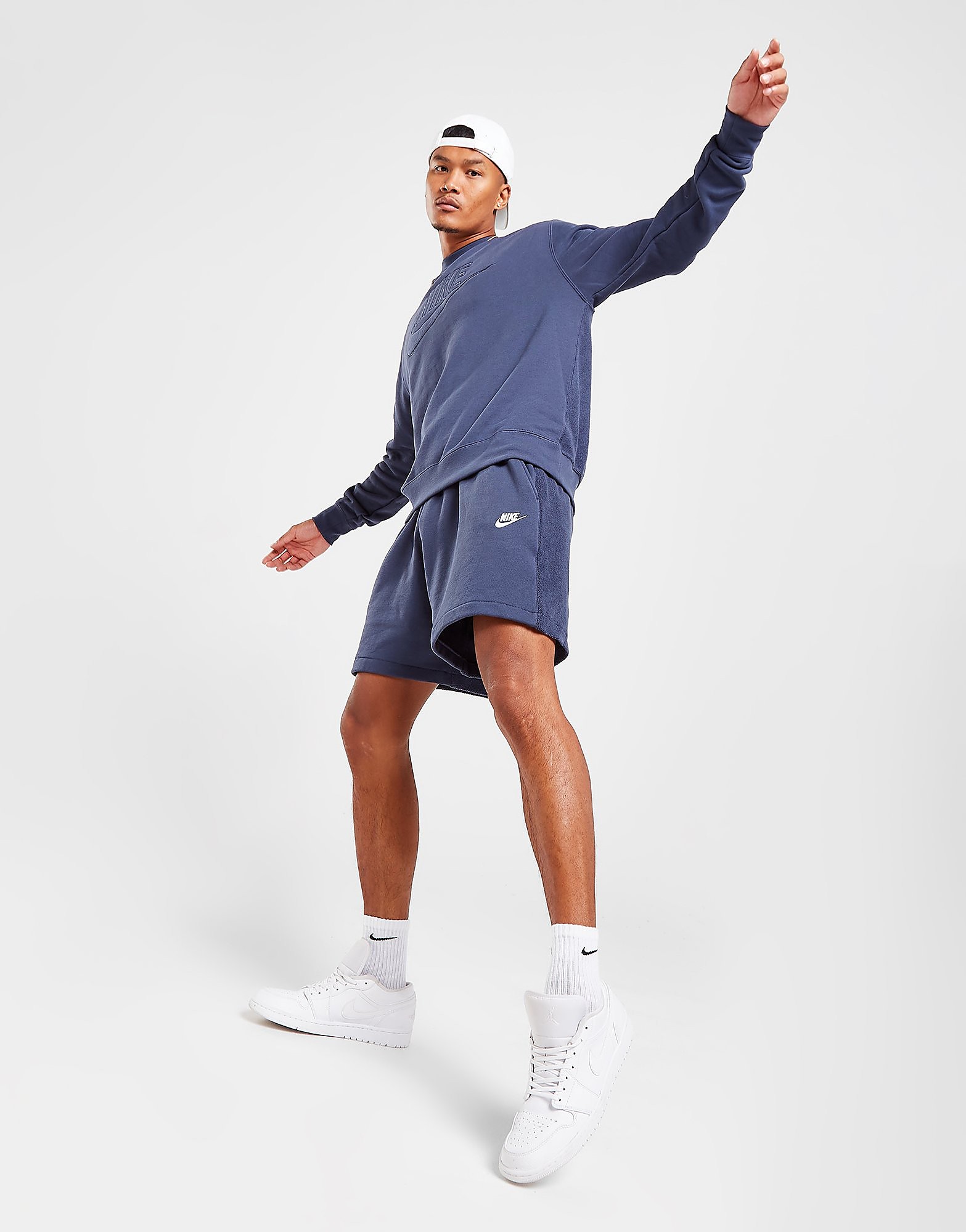 

Nike Club Fleece+ Shorts - Thunder Blue/White - Mens, Thunder Blue/White