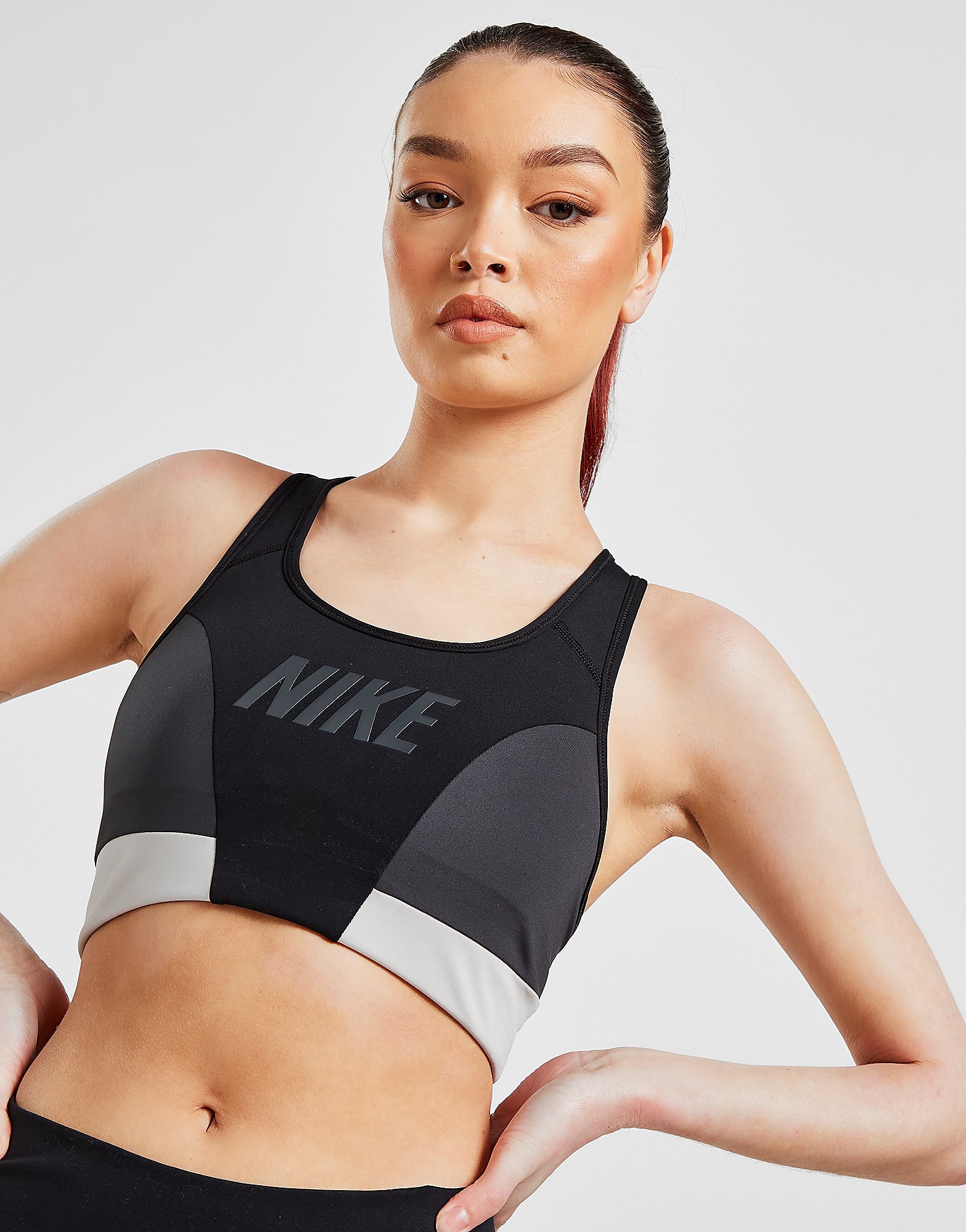 

Nike Training Colour Block Sports Bra - Black - Womens, Black