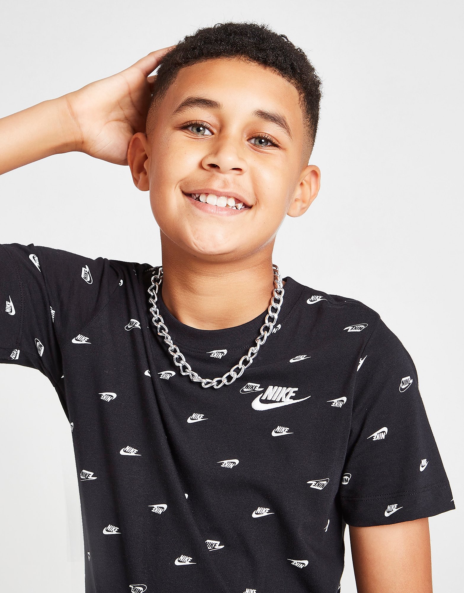 

Nike All Over Print Swoosh T-Shirt Junior - Black - Kids, Black