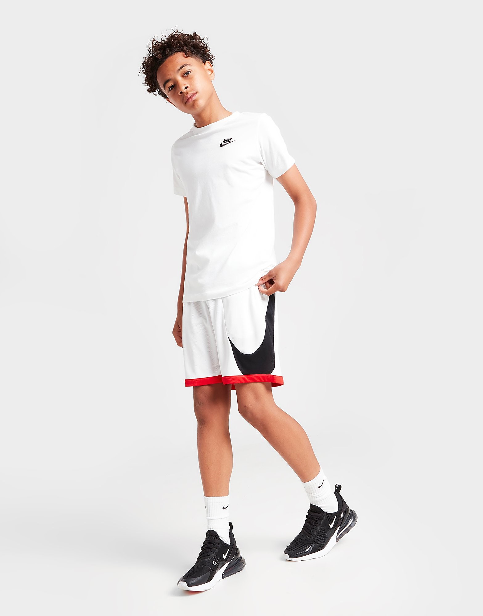 Шорты cortez. Nike Junior White Black Orange.