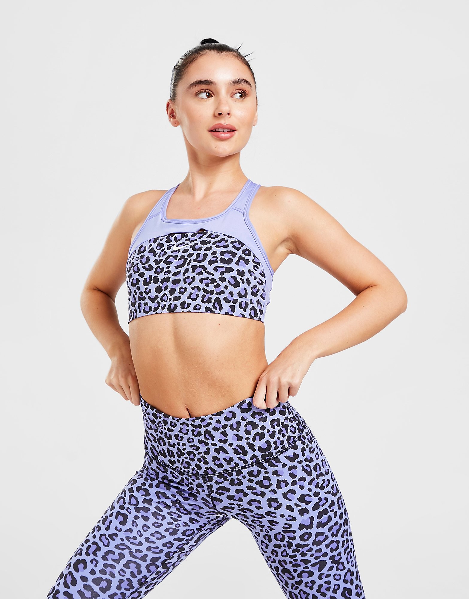 

Nike Training Leopard Allover Print Sports Bra - Purple - Womens, Purple