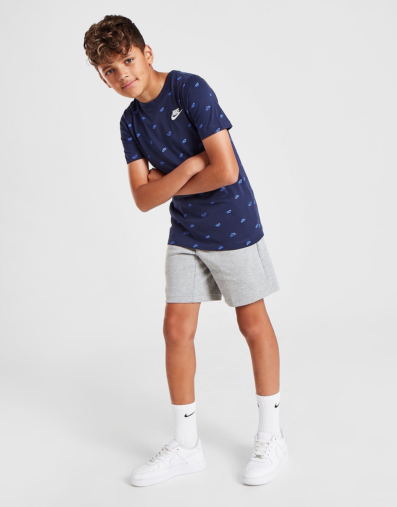 

Nike All Over Print Swoosh T-Shirt Junior - Navy/M'NVY - Kids, Navy/M'NVY