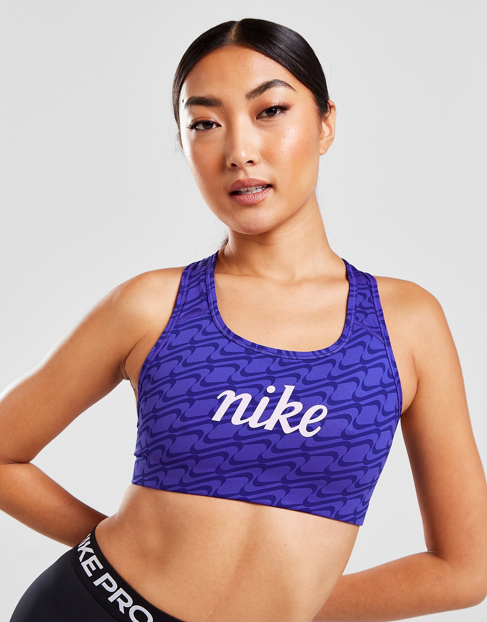 

Nike Training Icon Clash All Over Print Sports Bra - Blue - Womens, Blue