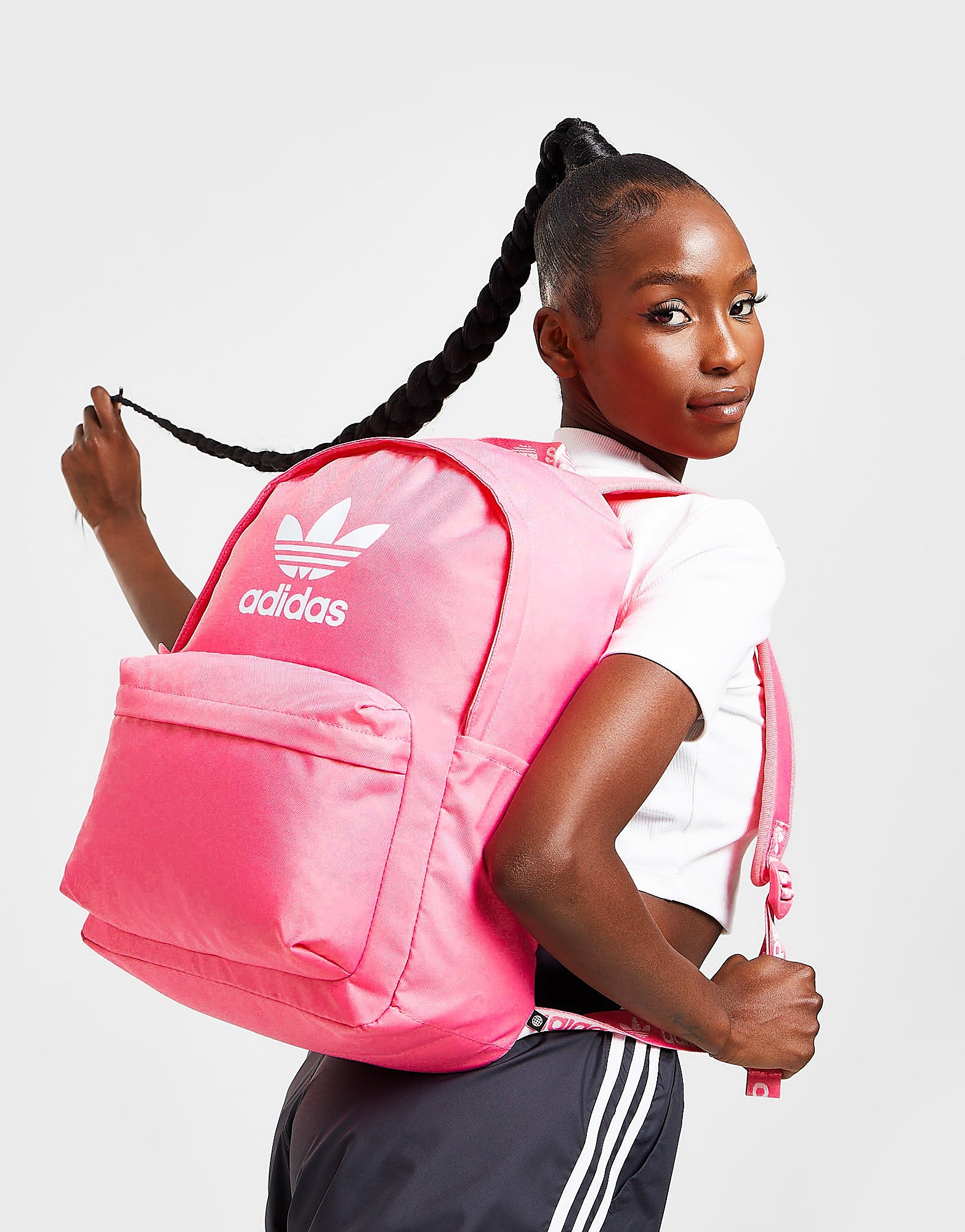 adidas Originals Adicolour Backpack - Bliss Pink/PINK/WHT - Womens, Bliss Pink/PINK/WHT