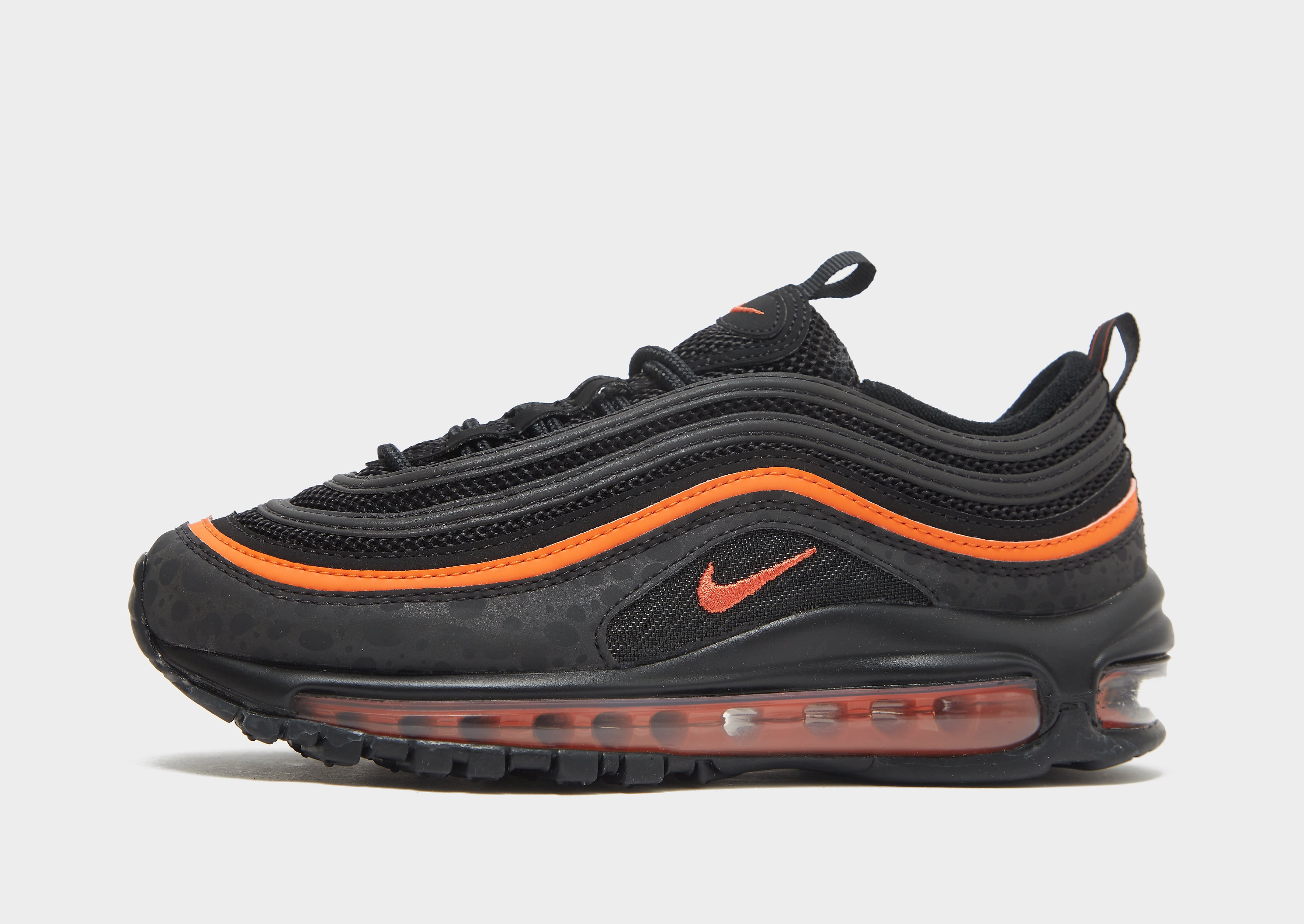 

Nike Nike Air Max 97 Older Kids' Shoes - Black/Safety Orange/Black - Kids, Black/Safety Orange/Black