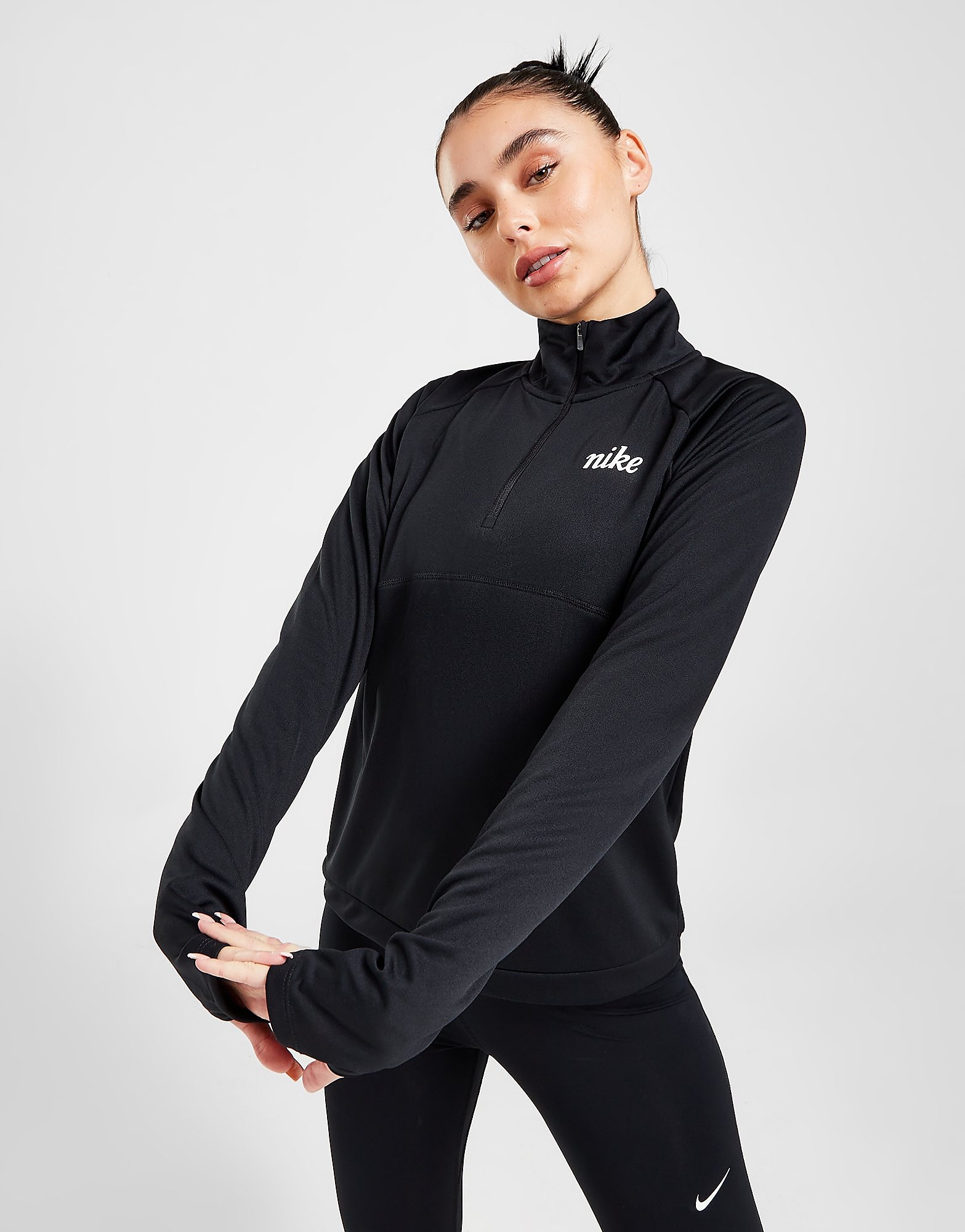 

Nike Training Icon Clash 1/4 Zip Top - Black/Black/White - Womens, Black/Black/White