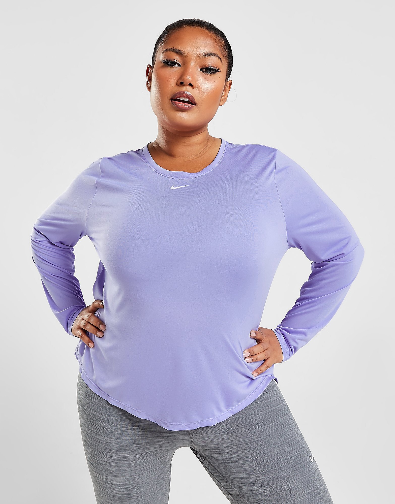 

Nike Plus Size Dri-FIT One Long Sleeve Top - Purple - Womens, Purple