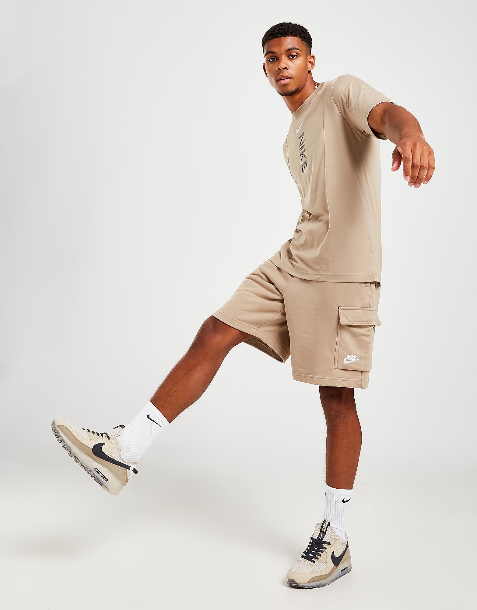 

Nike Foundation Club Cargo Shorts - Khaki/Khaki/White - Mens, Khaki/Khaki/White