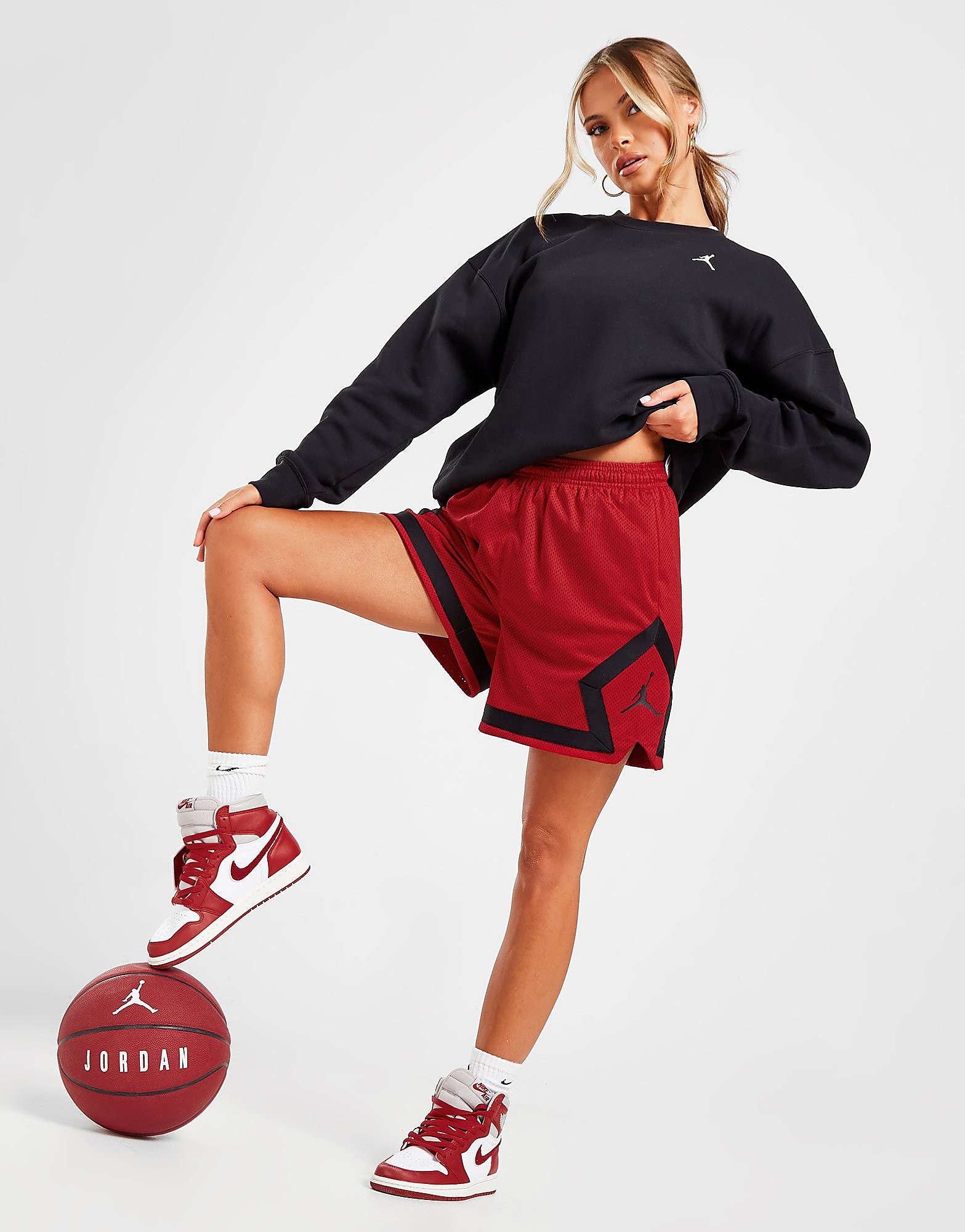 

Jordan Heritage Diamond Shorts - Red - Womens, Red