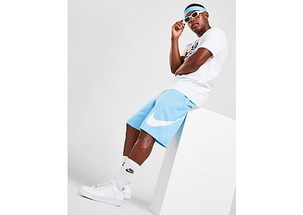 Nike Foundation Club Fleece Large Logo Shorts - Blue Chill/Blue Chill/White, Blue Chill/Blue Chill/White