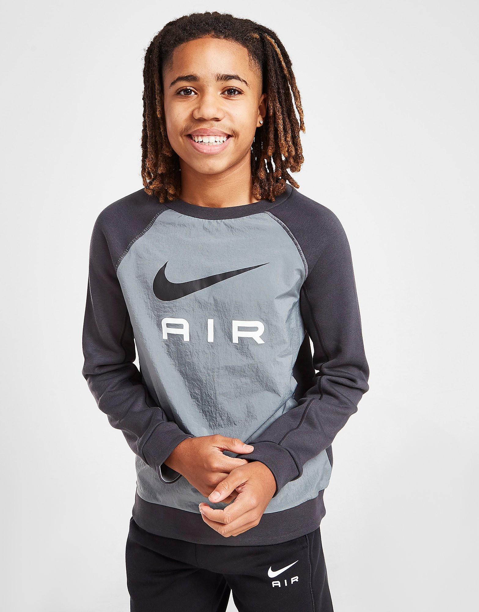 

Nike Air Fleece Crew Sweatshirt Junior - Dark Smoke Grey/Smoke Grey - Kids, Dark Smoke Grey/Smoke Grey