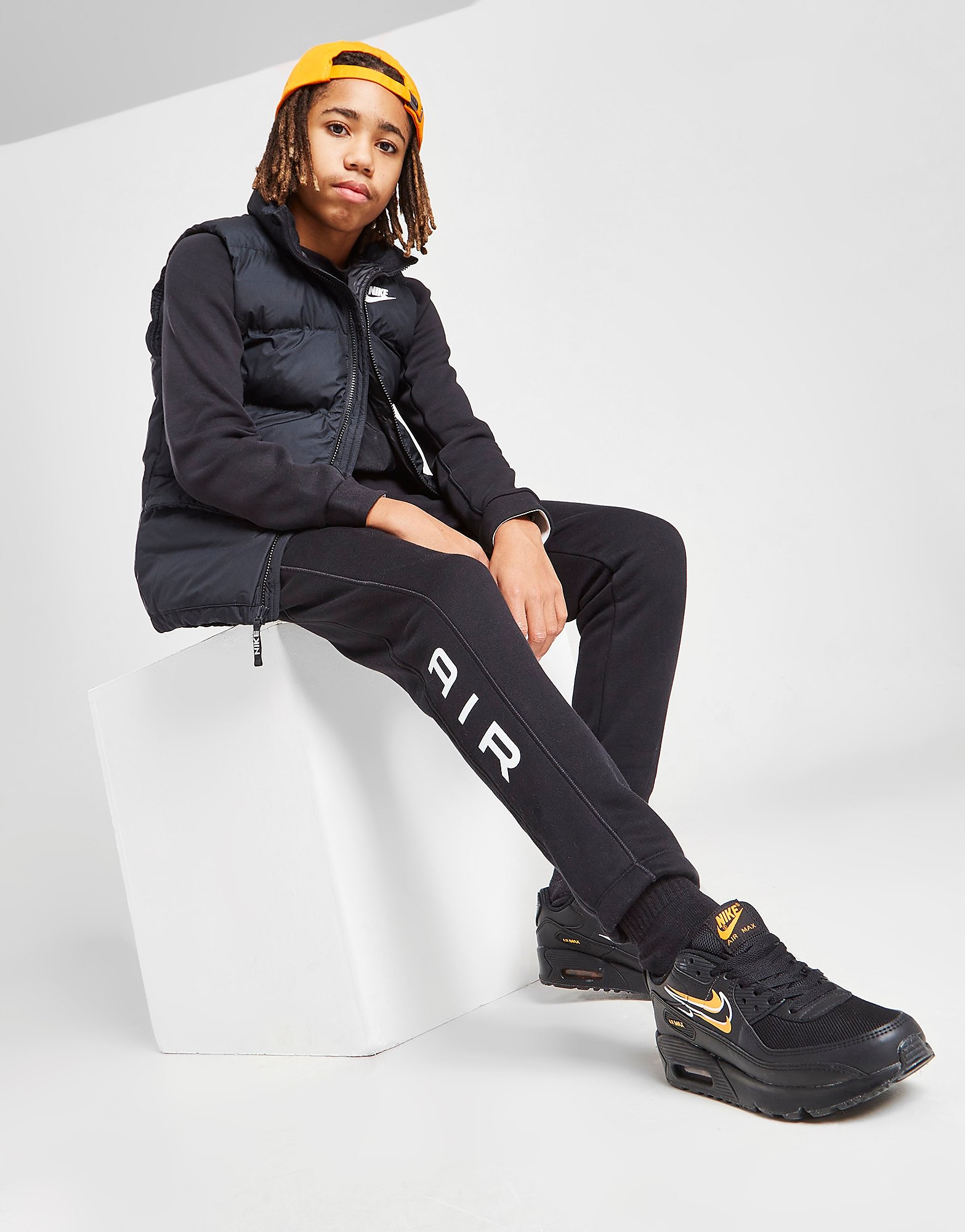 

Nike Air Fleece Joggers Junior - Black/White - Kids, Black/White