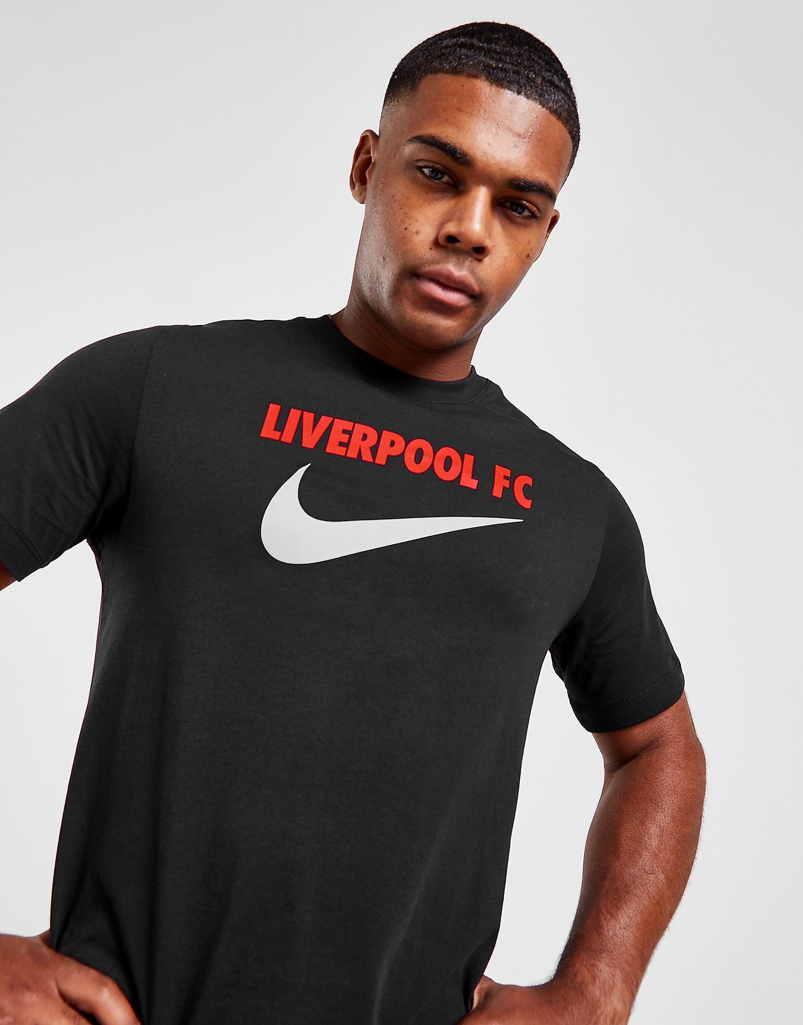 

Nike Liverpool FC Swoosh Short Sleeve T-Shirt - Black - Mens, Black