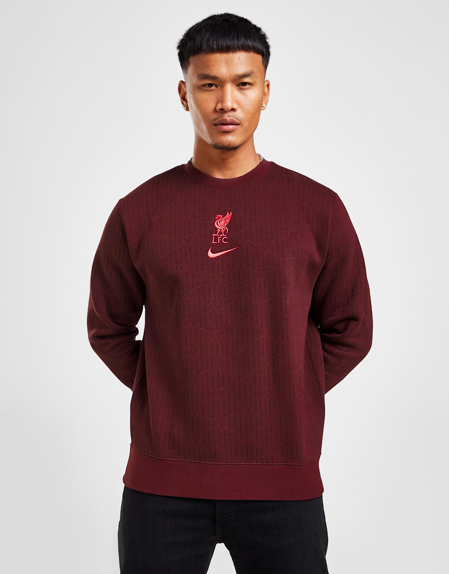 

Nike Liverpool FC Sportswear Crew Sweatshirt - Burgundy Crush/Siren Red - Mens, Burgundy Crush/Siren Red