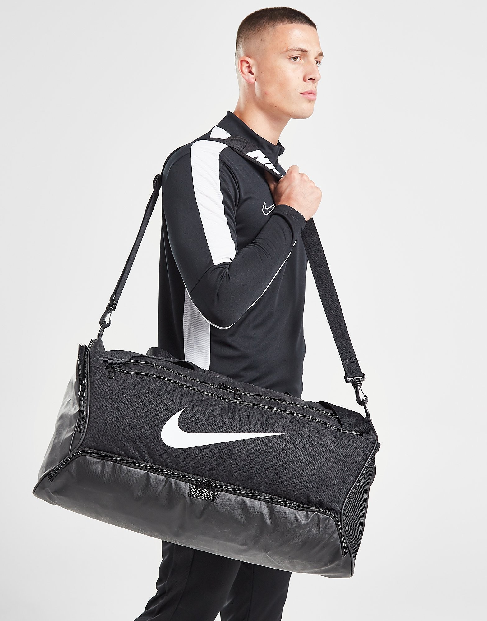 

Nike Medium Brasilia Bag - Black/Black/White - Womens, Black/Black/White