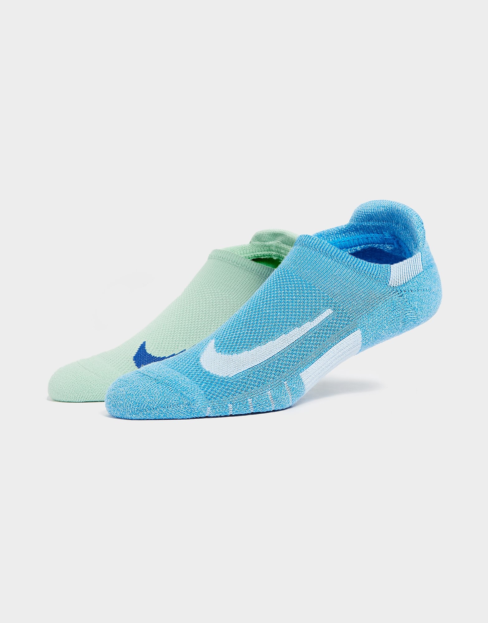 Nike 2 Pack Running No Show Socks - Multi Coloured - Womens, Multi Coloured