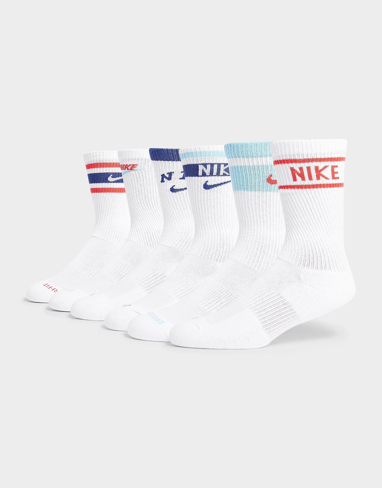 

Nike 6 Pack 144 Heritage Socks - White - Womens, White