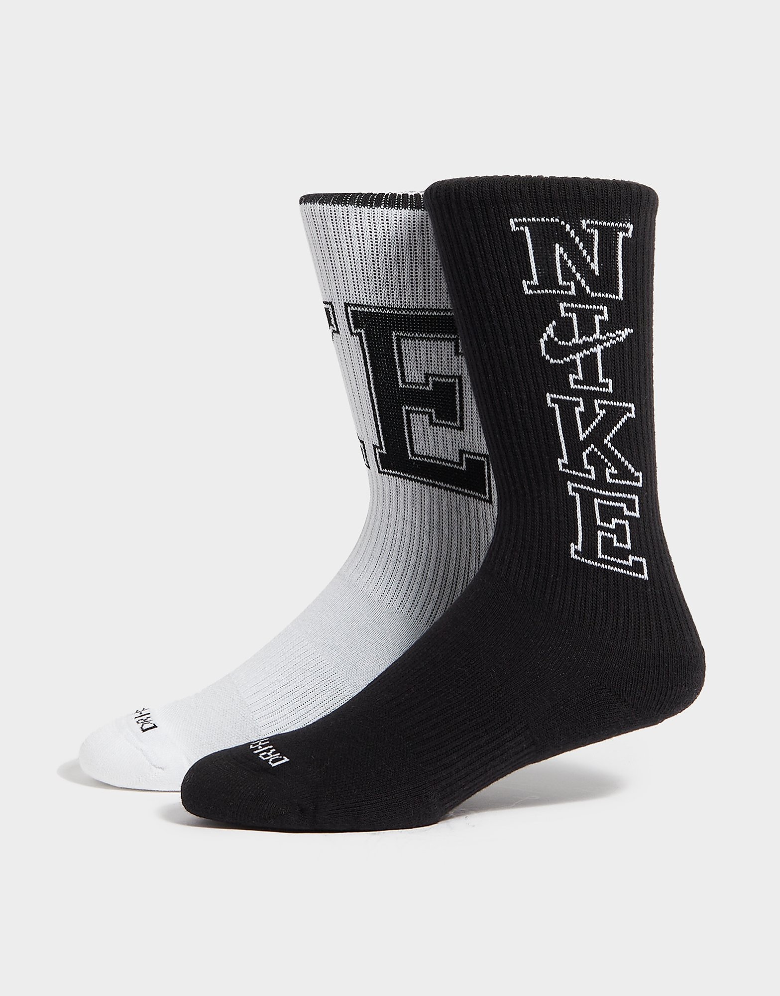 Nike 2 Pack Crew 144 Training Socks - White/Black - Womens, White/Black