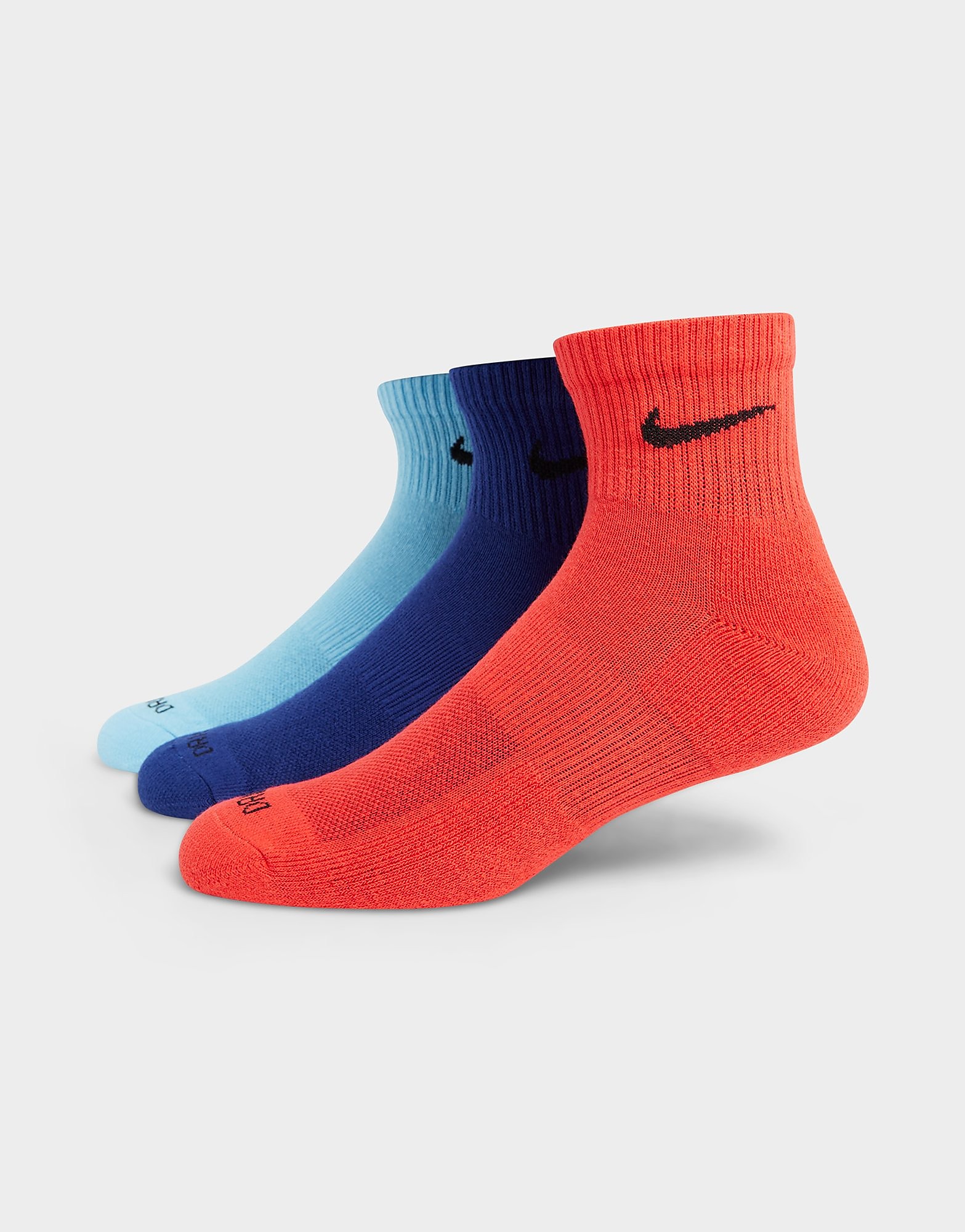 

Nike 3 Pack Everyday+ Ankle Socks - Multi Coloured - Womens, Multi Coloured