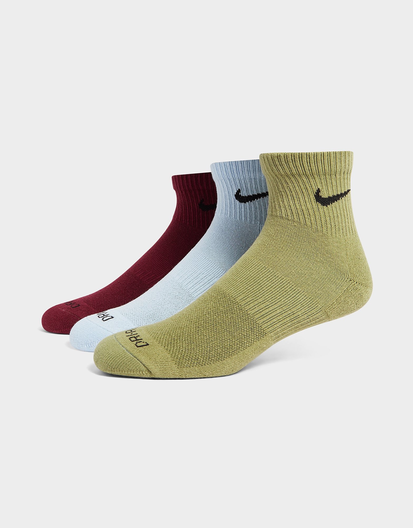 

Nike 3 Pack Everyday+ Ankle Socks - Multi Coloured - Womens, Multi Coloured