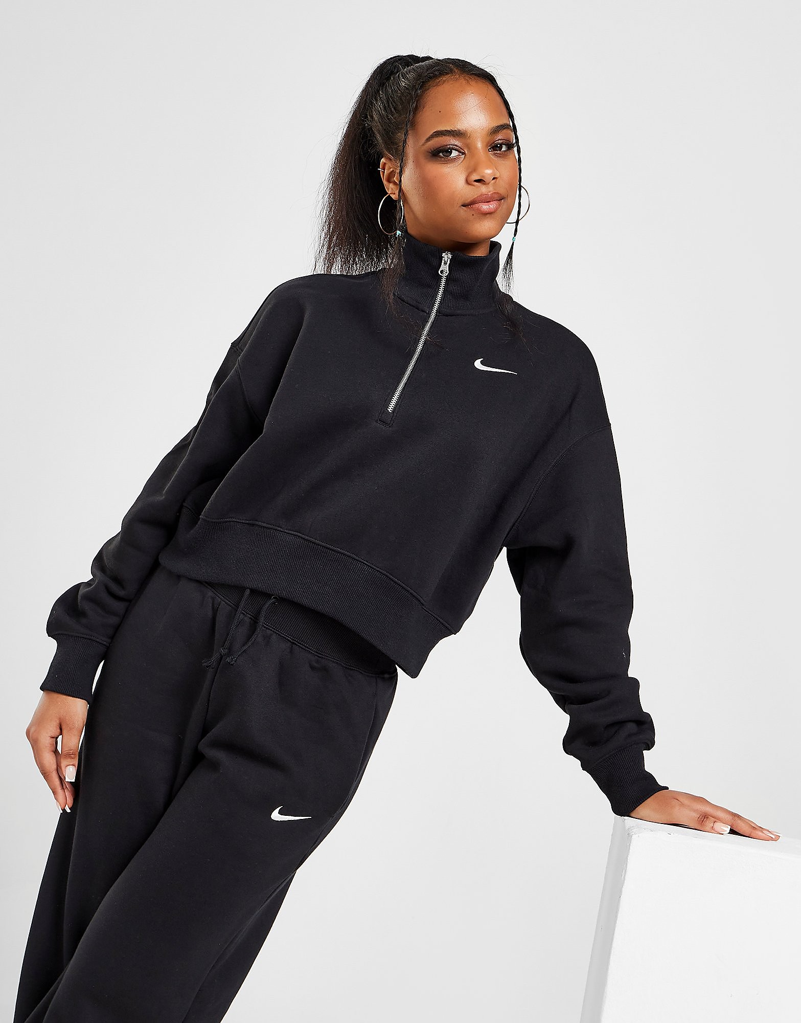 

Nike Phoenix 1/4 Zip Top - Black/Sail - Womens, Black/Sail