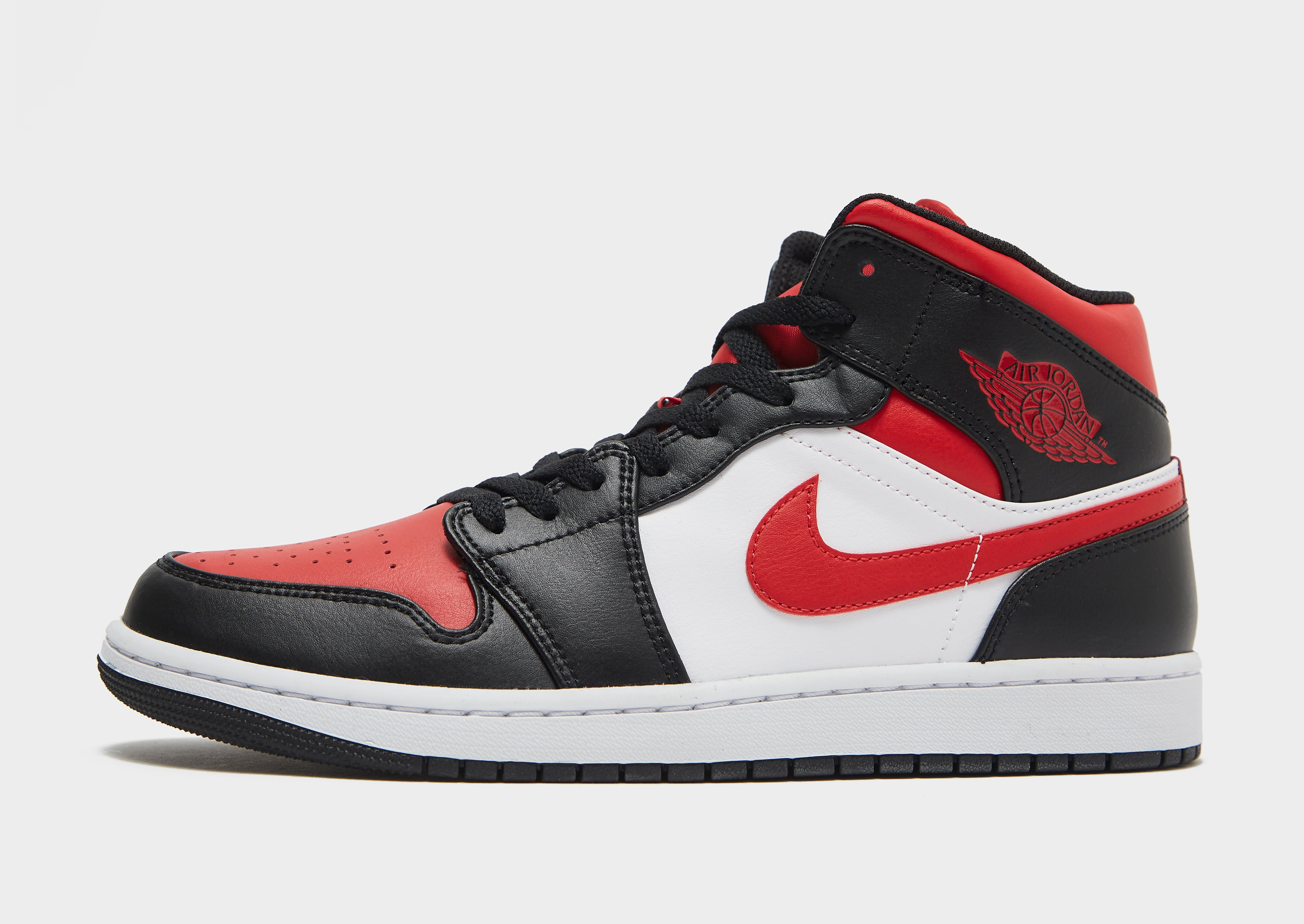 

Jordan Air 1 Mid - BLACK/BLK/F'RED/WHT - Mens, BLACK/BLK/F'RED/WHT
