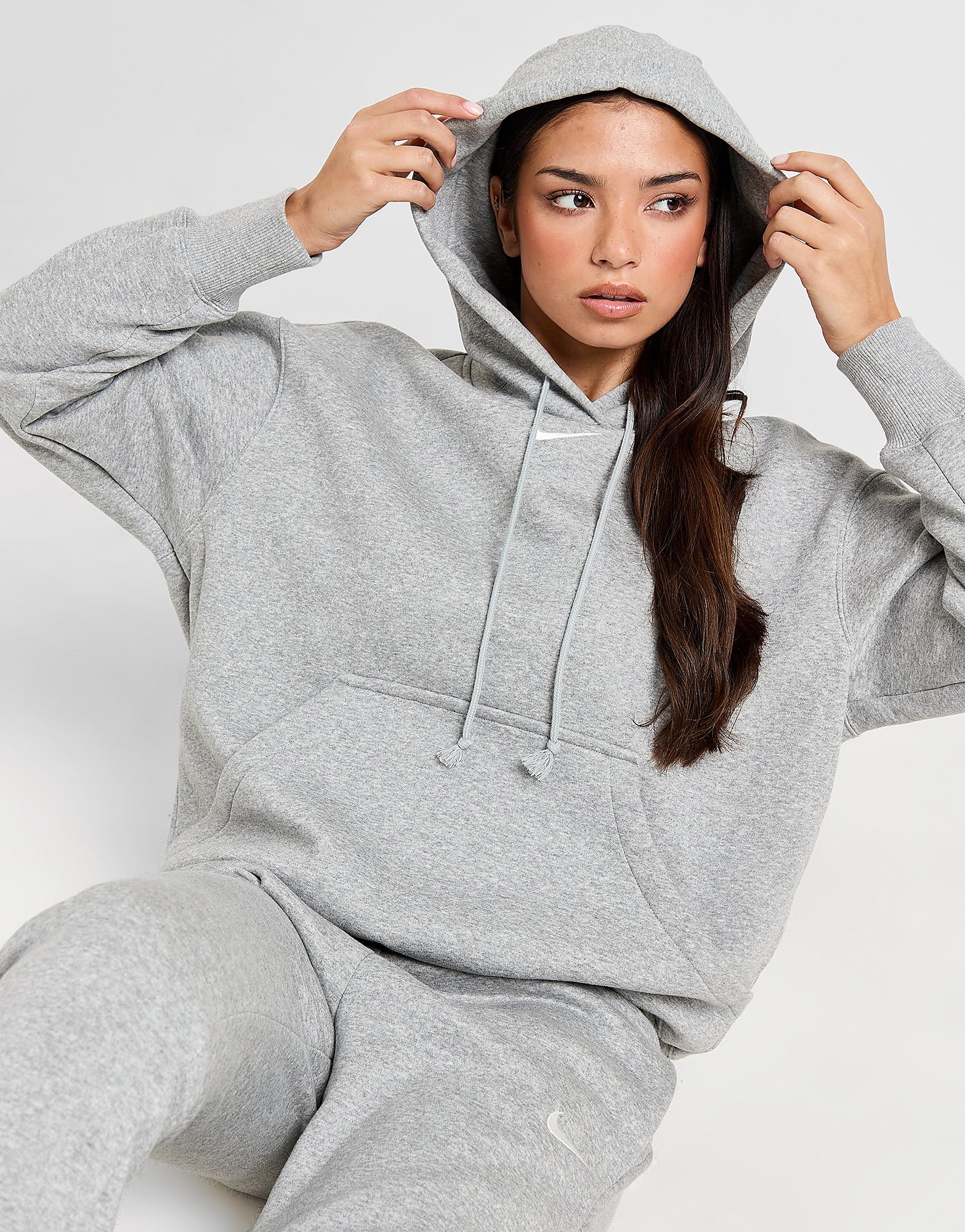 

Nike Phoenix Oversized Hoodie - Dark Grey Heather/Sail/DGH - Womens, Dark Grey Heather/Sail/DGH