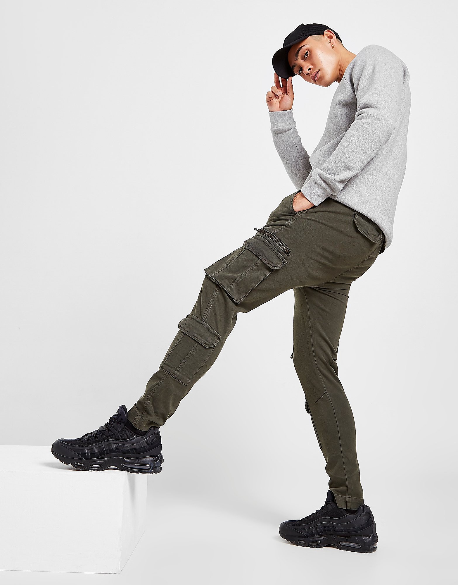 

Brave Soul Twill Cargo Pants - Grey - Mens, Grey