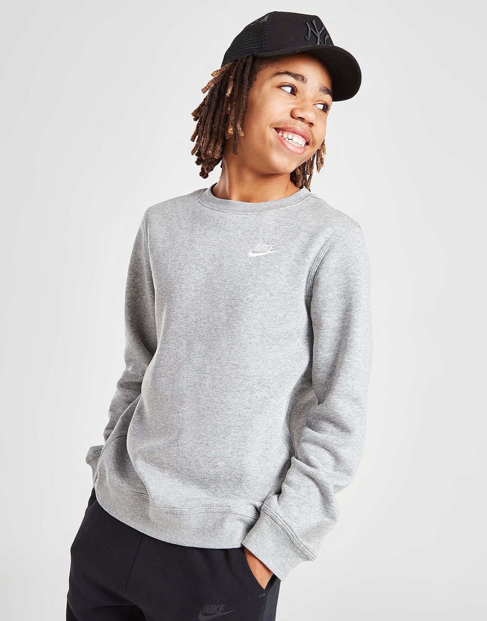 

Nike Sportswear Club Fleece Crew Sweatshirt Junior - Grey - Kids, Grey