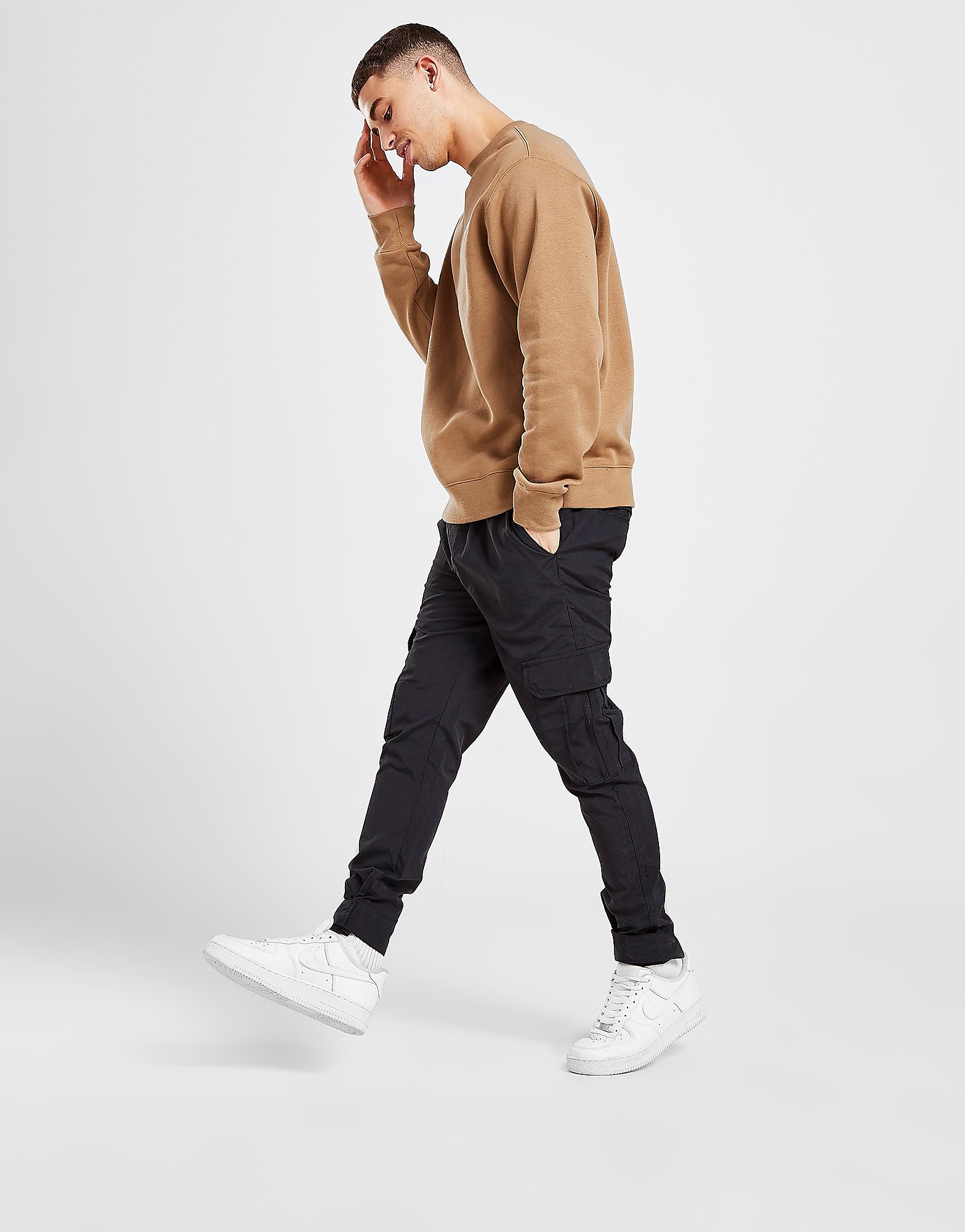 

Brave Soul Taslan Cargo Pants - Black, Black