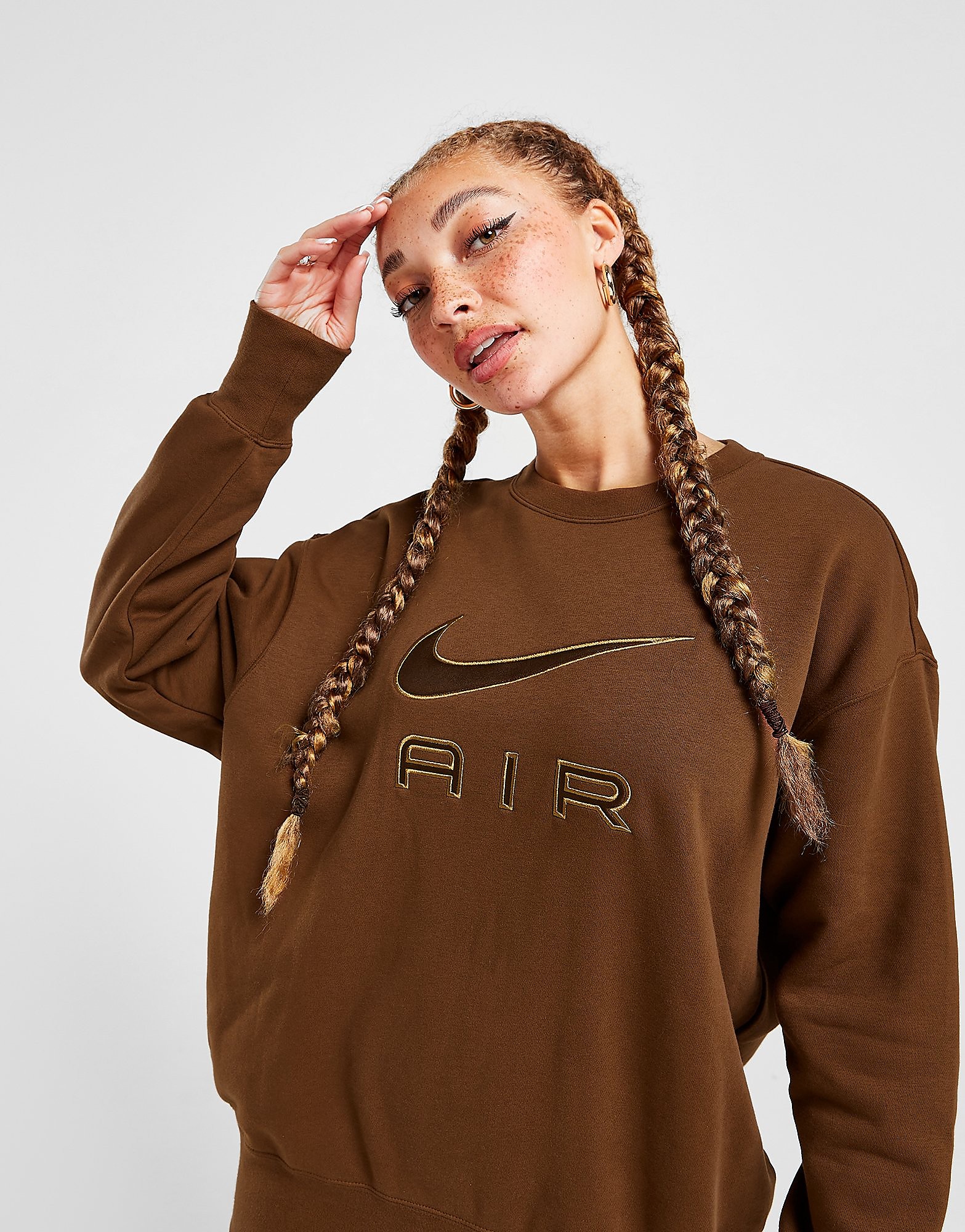 

Nike Air Fleece Crew Sweatshirt - Cacao Wow/Ale Brown - Womens, Cacao Wow/Ale Brown