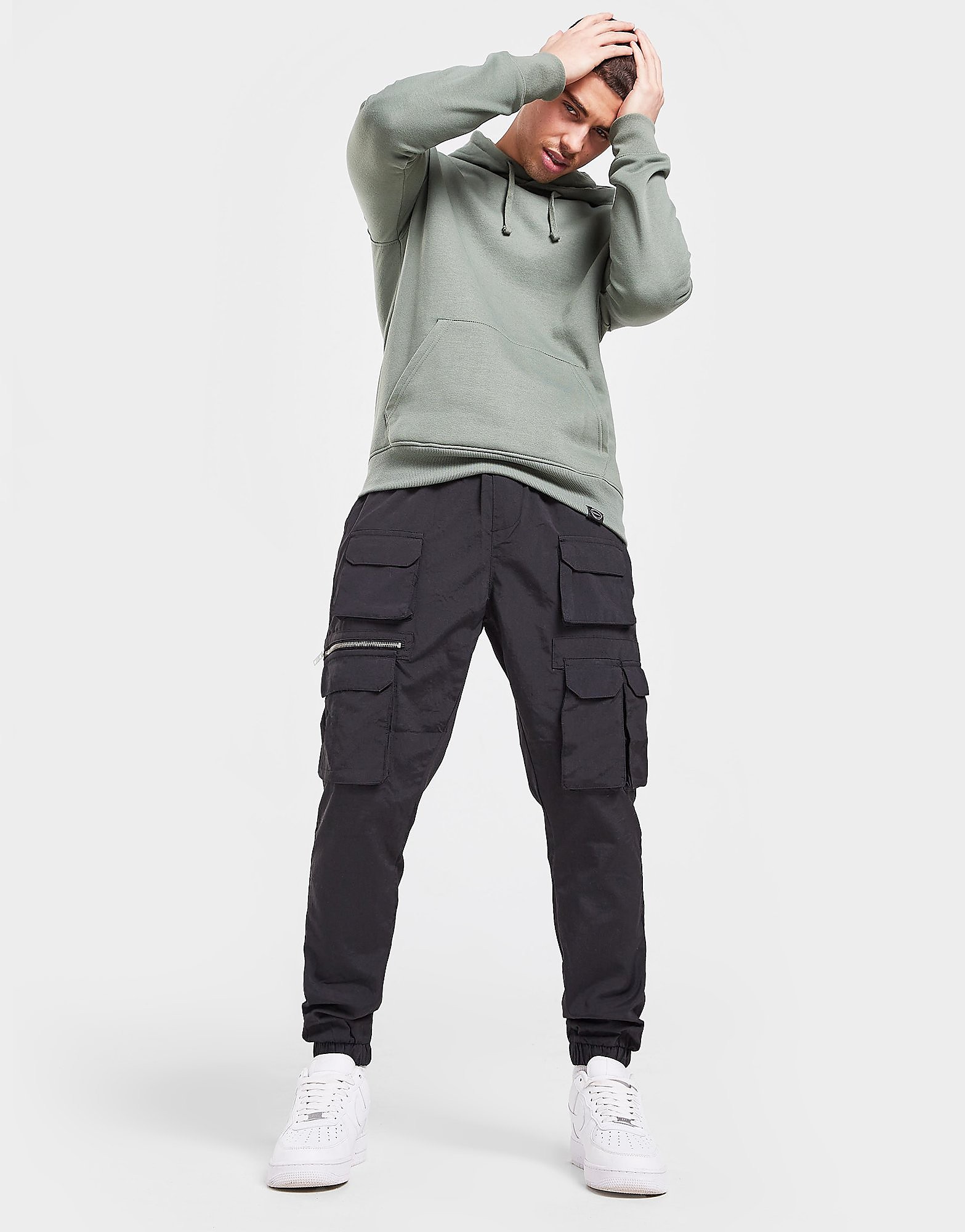 

Brave Soul Multi Pocket Woven Cargo Pants - Black, Black