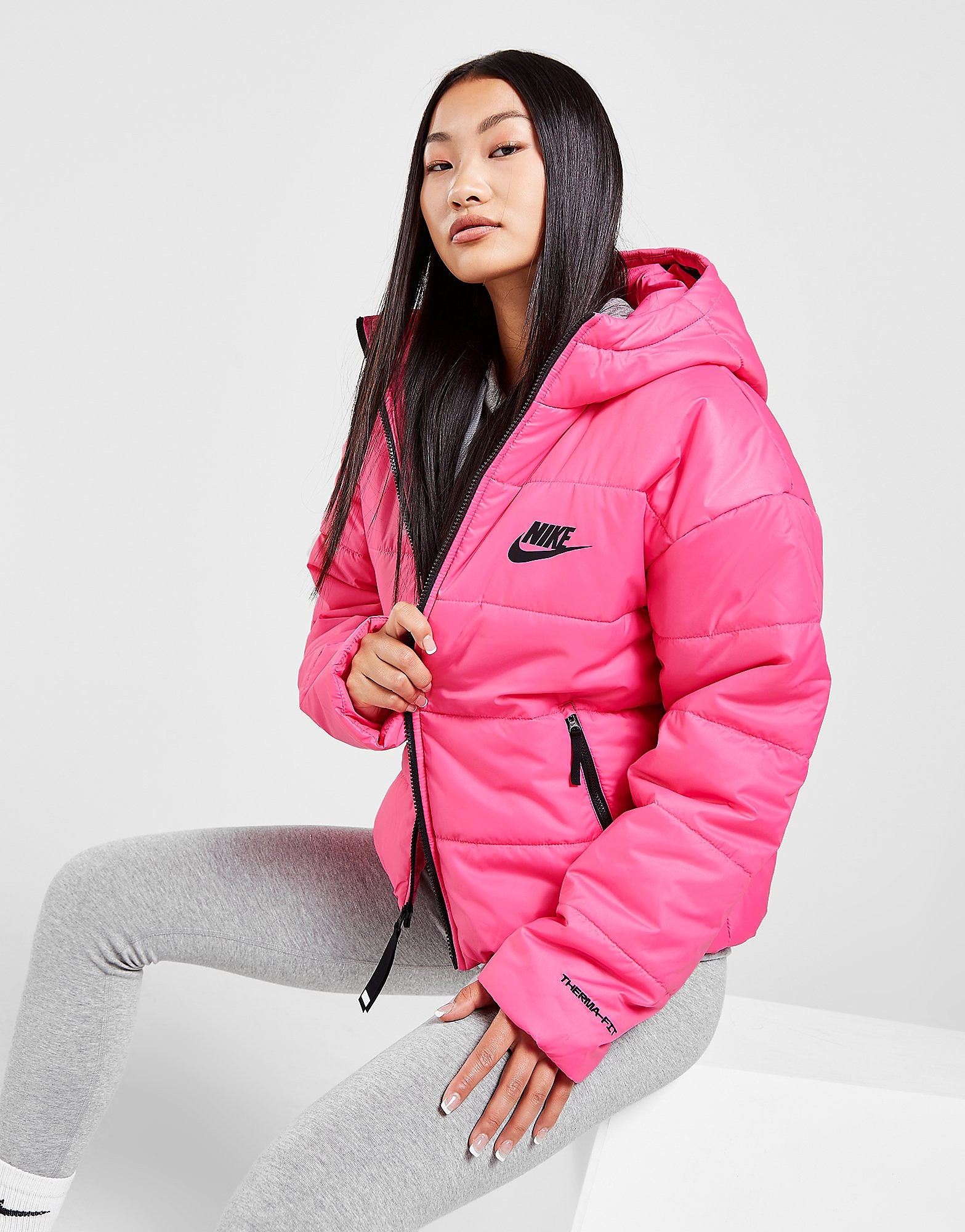 

Nike Swoosh Padded Jacket - Pinksicle/Black/Black - Womens, Pinksicle/Black/Black