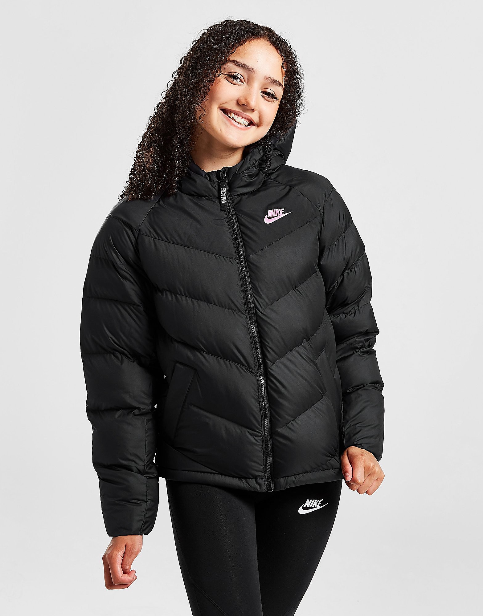 

Nike Girls' Padded Jacket Junior - Black/Black/Pink Foam/BLK/PNK - Kids, Black/Black/Pink Foam/BLK/PNK