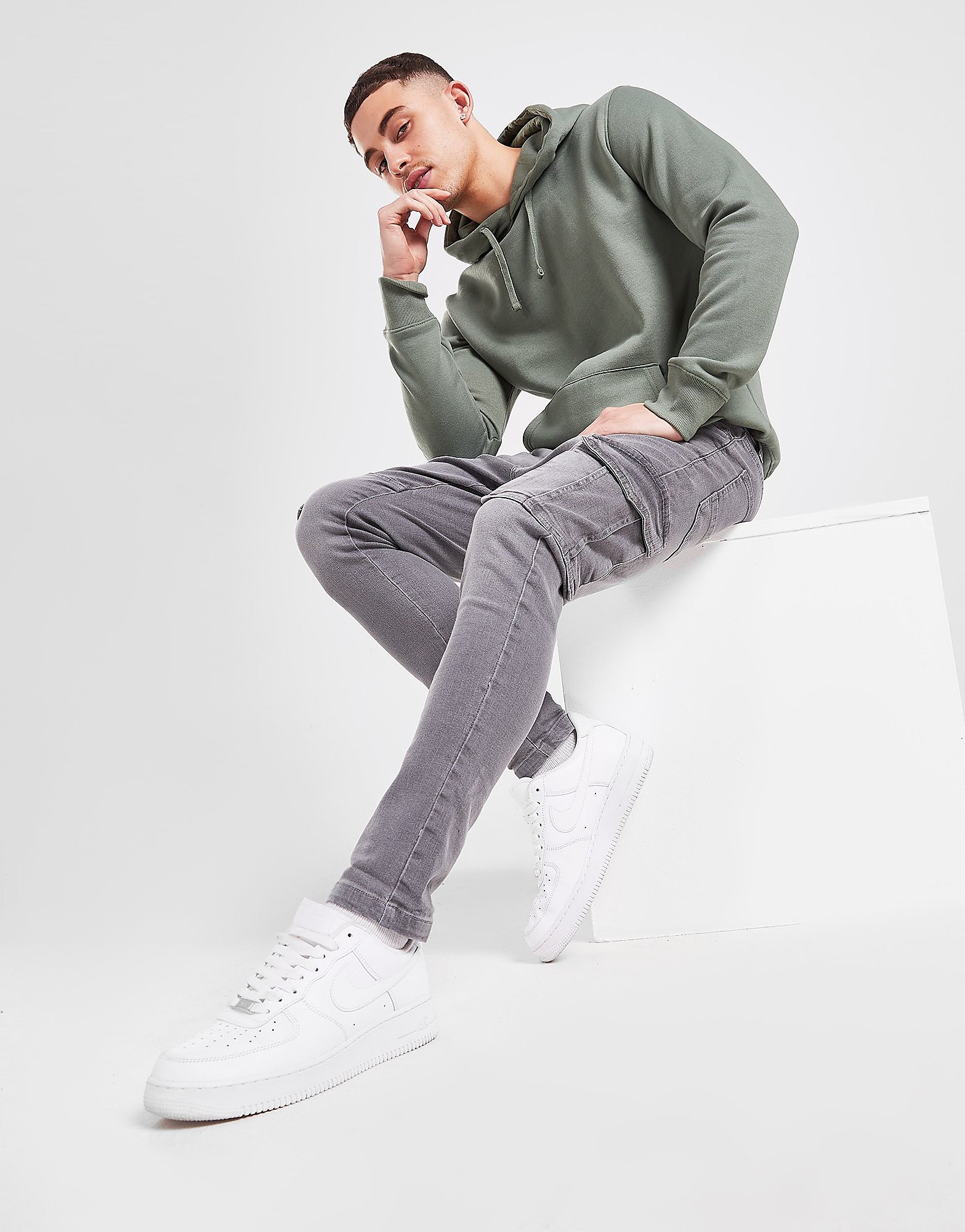 

Brave Soul Cargo Jeans - Grey, Grey