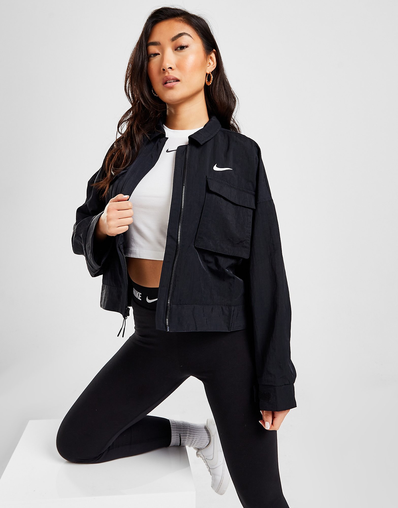 Nike Sportswear Field Jacket - Black/White - Womens, Black/White