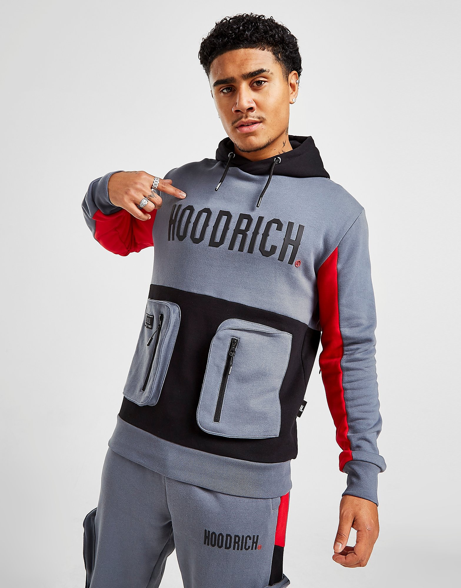 

Hoodrich Stamp Hoodie - Grey/Red - Mens, Grey/Red