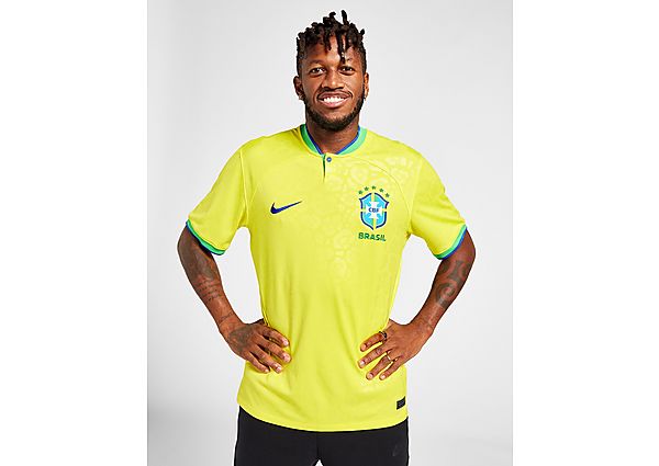 Nike Brazil 2022 Match Home Shirt - Yellow - Mens, Yellow