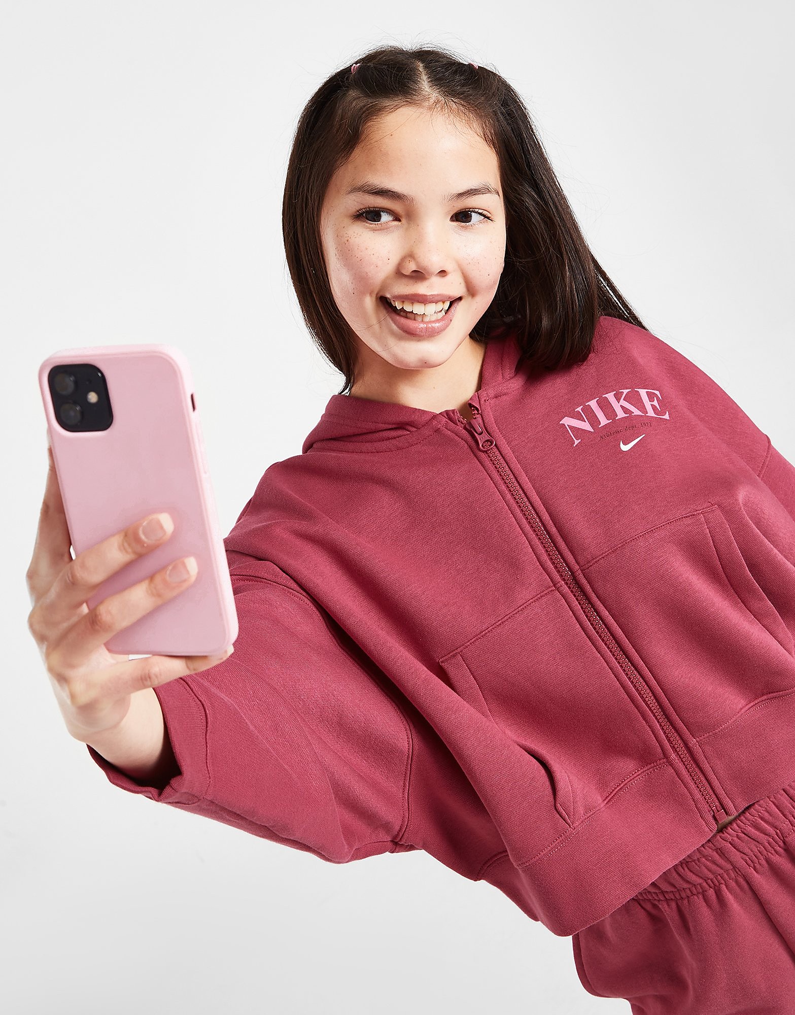

Nike Girls' Trend Full Zip Fleece Hoodie Junior - Sweet Beet - Kids, Sweet Beet