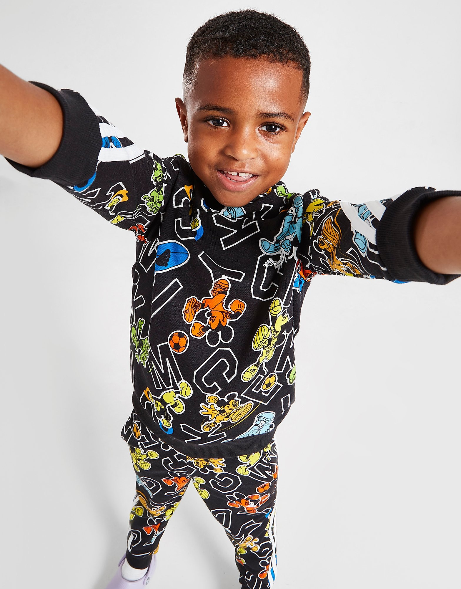 

adidas x Disney Mickey Mouse Print Hoodie Children - Black / White / Impact Yellow - Kids, Black / White / Impact Yellow