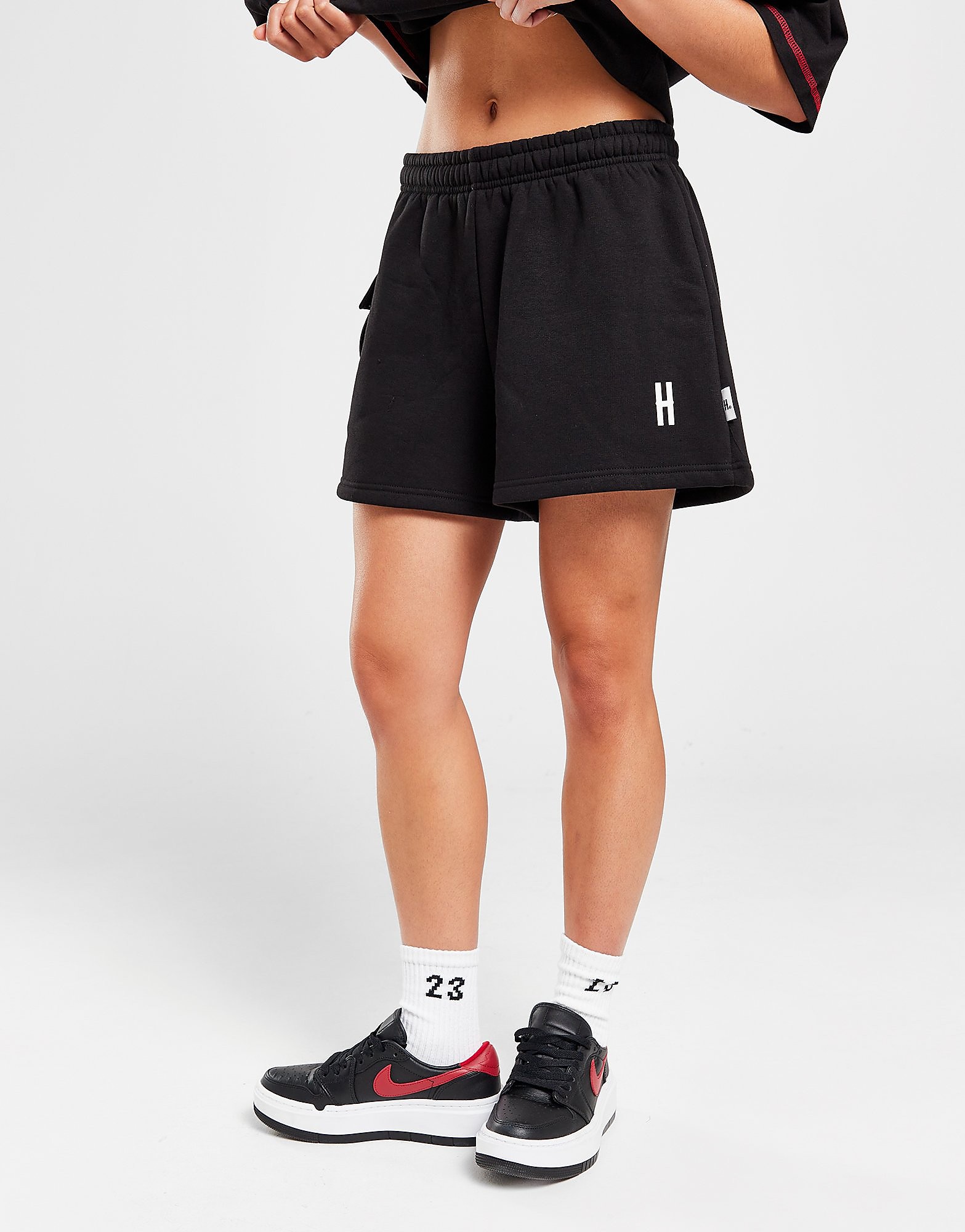 Hoodrich Capture Back Logo Shorts - Black - Womens, Black